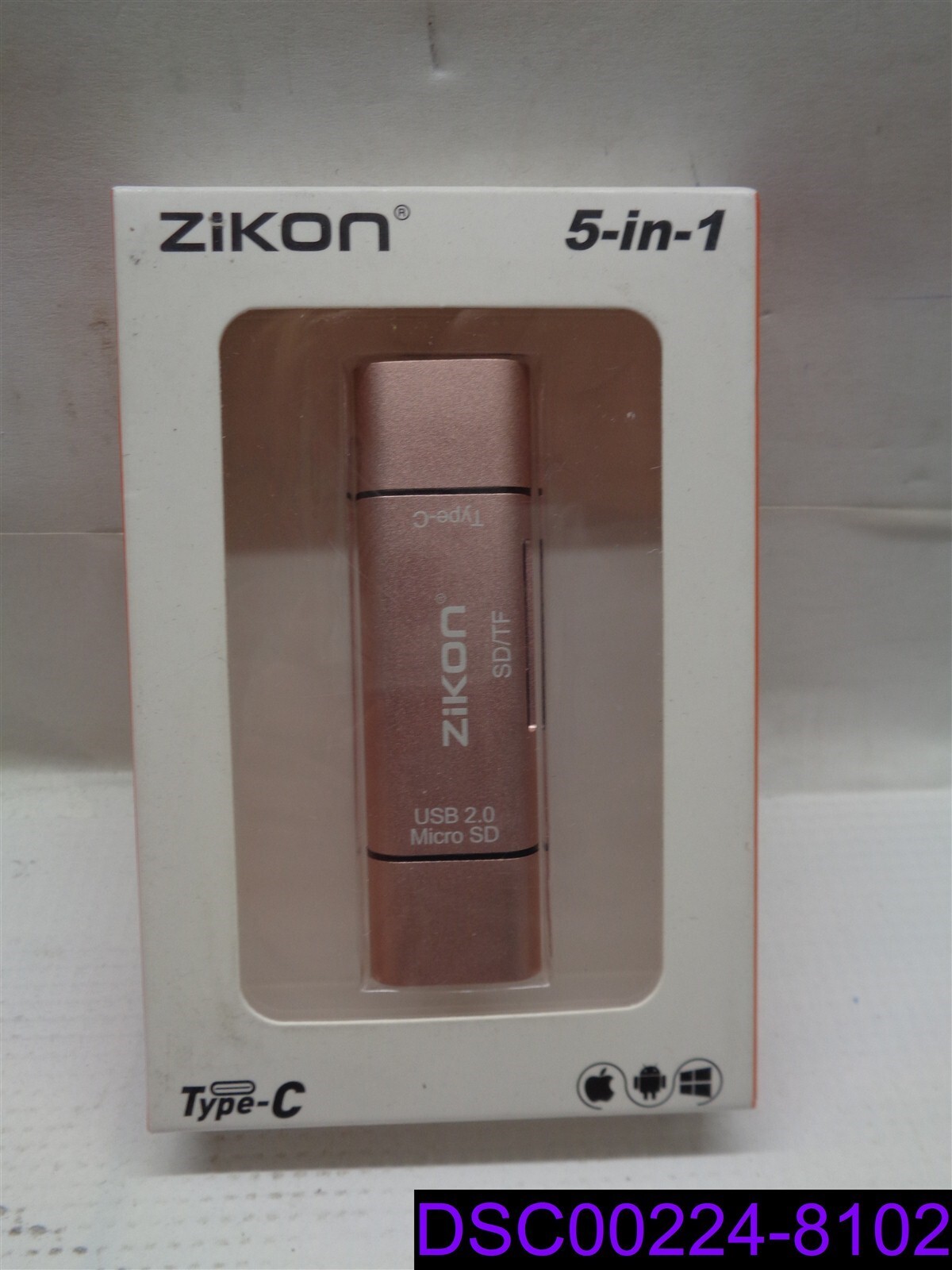 Qty = 2: Zikon 5-in-1 USB Type C Card Reader Pink