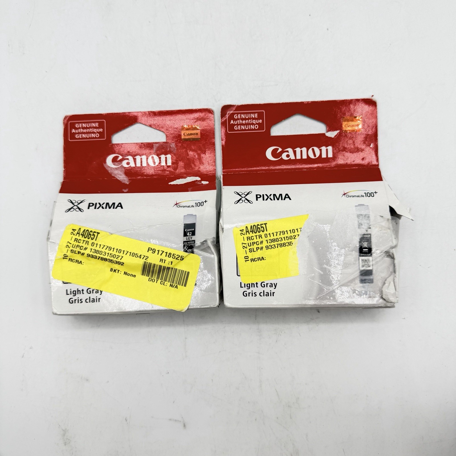 Lot of 2 Genuine Canon CLI-42LGY Light Gray Ink Cartridge Sealed
