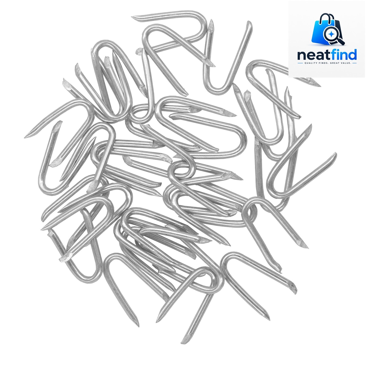 200 Count Galvanized Steel Fencing Staples - U-Shaped Fasteners for Durable I...