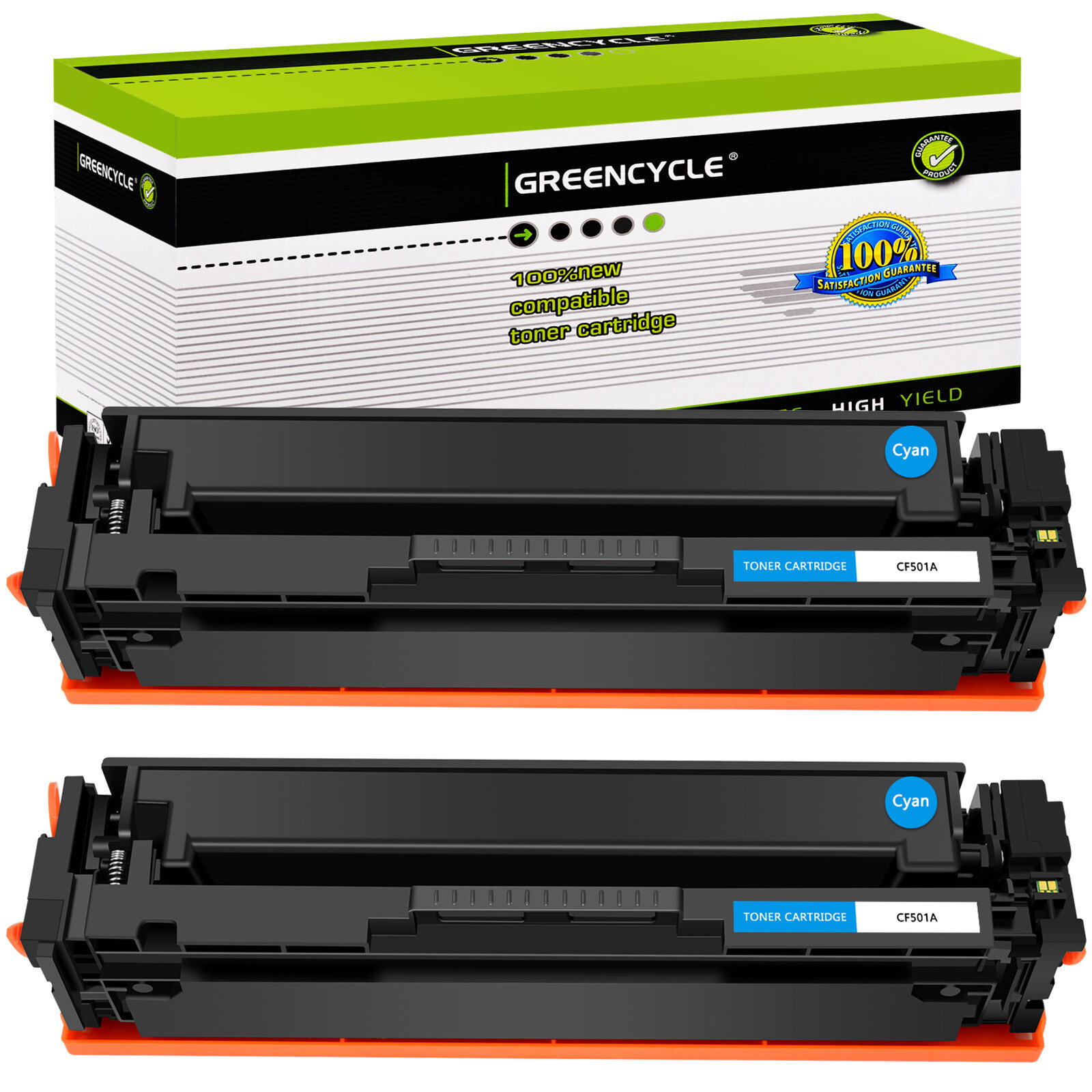 2PK Cyan Toner Replacement for HP CF501A 202A Color LaserJet Pro M254dw M281cdw