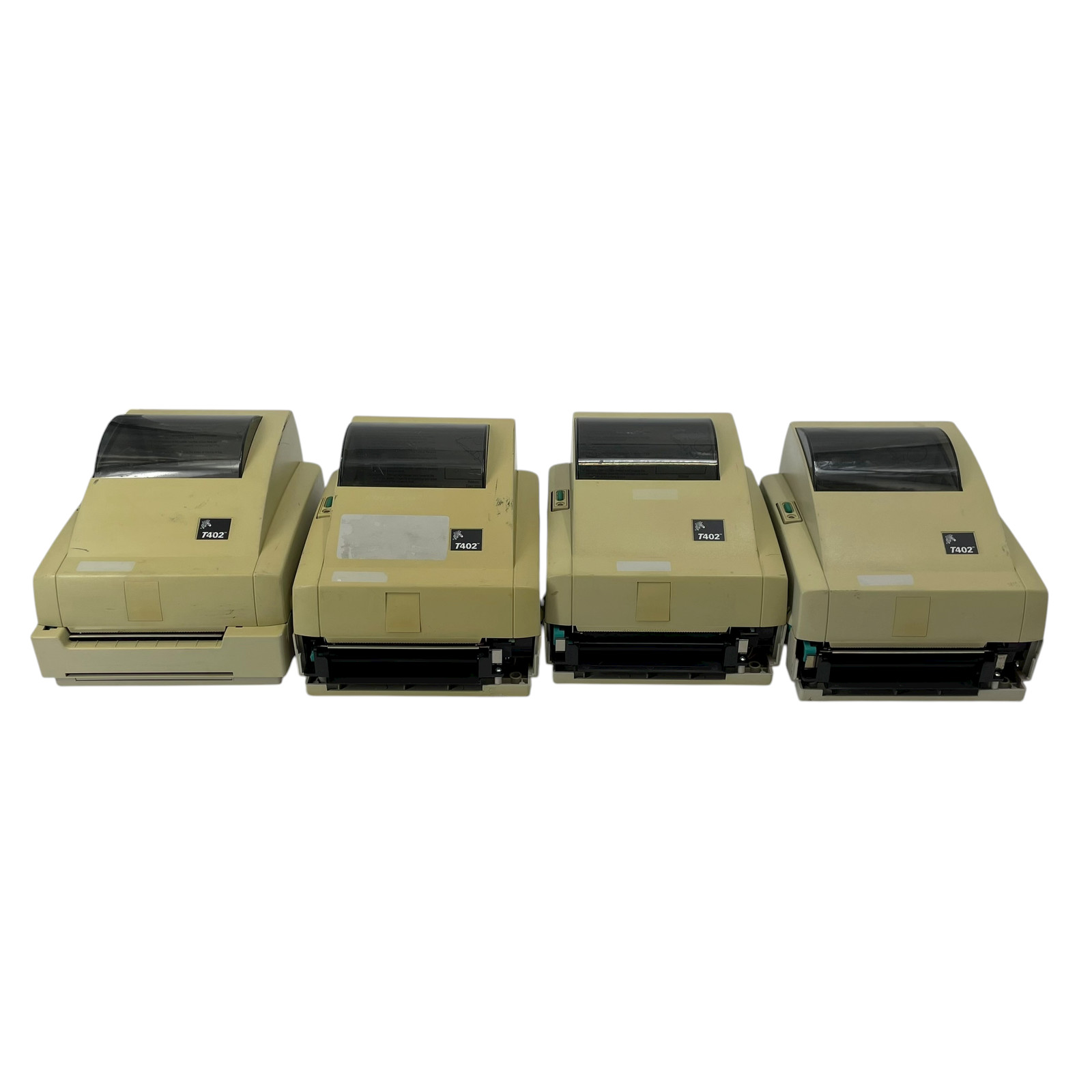 FOR PARTS Lot of 4 Zebra T402 Thermal Barcode Label Printers #PL3402 (TC)