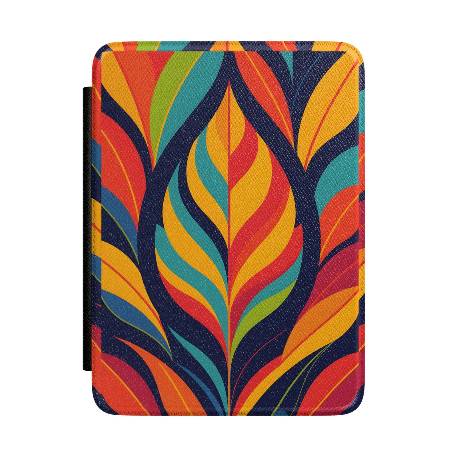 Colorful Retro Leaf Pattern Kindle Case | Boho Floral Tablet Sleeve
