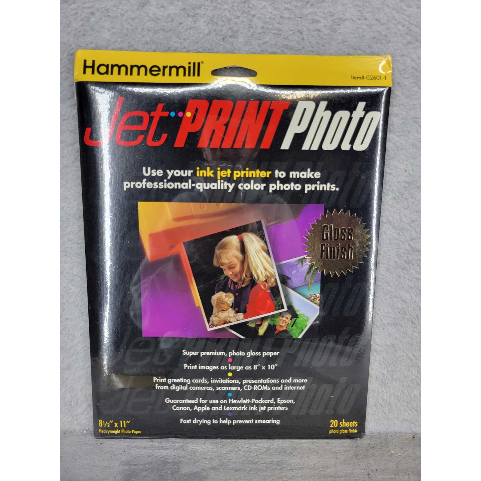 Hammermill Jet PRINT Photo Glossy Inkjet Paper 8.5x11 20 Sheets 02601-1 Vintage