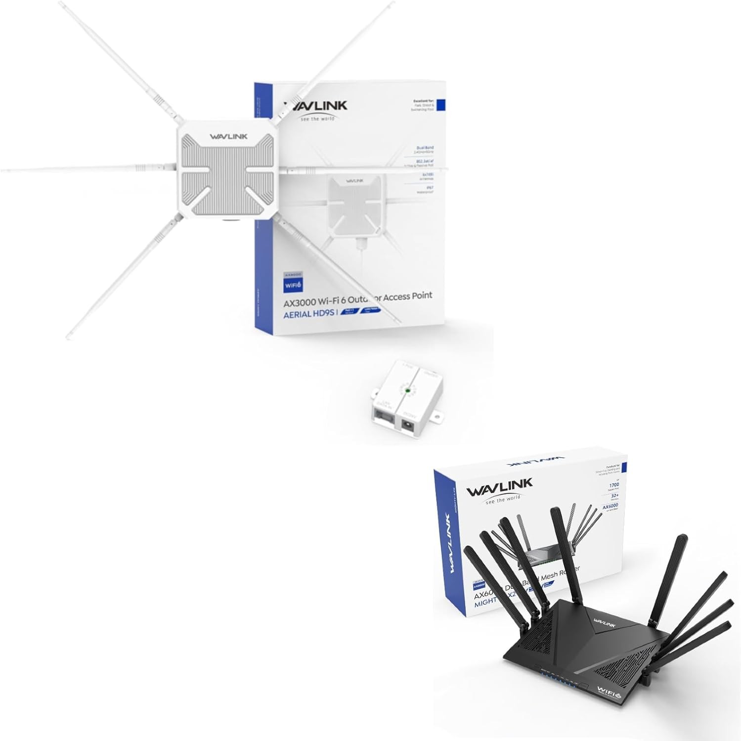 Wavlink AX6000 AX3000 WiFi 6 Mesh Router Extender Combo Router 2PCS High Quality