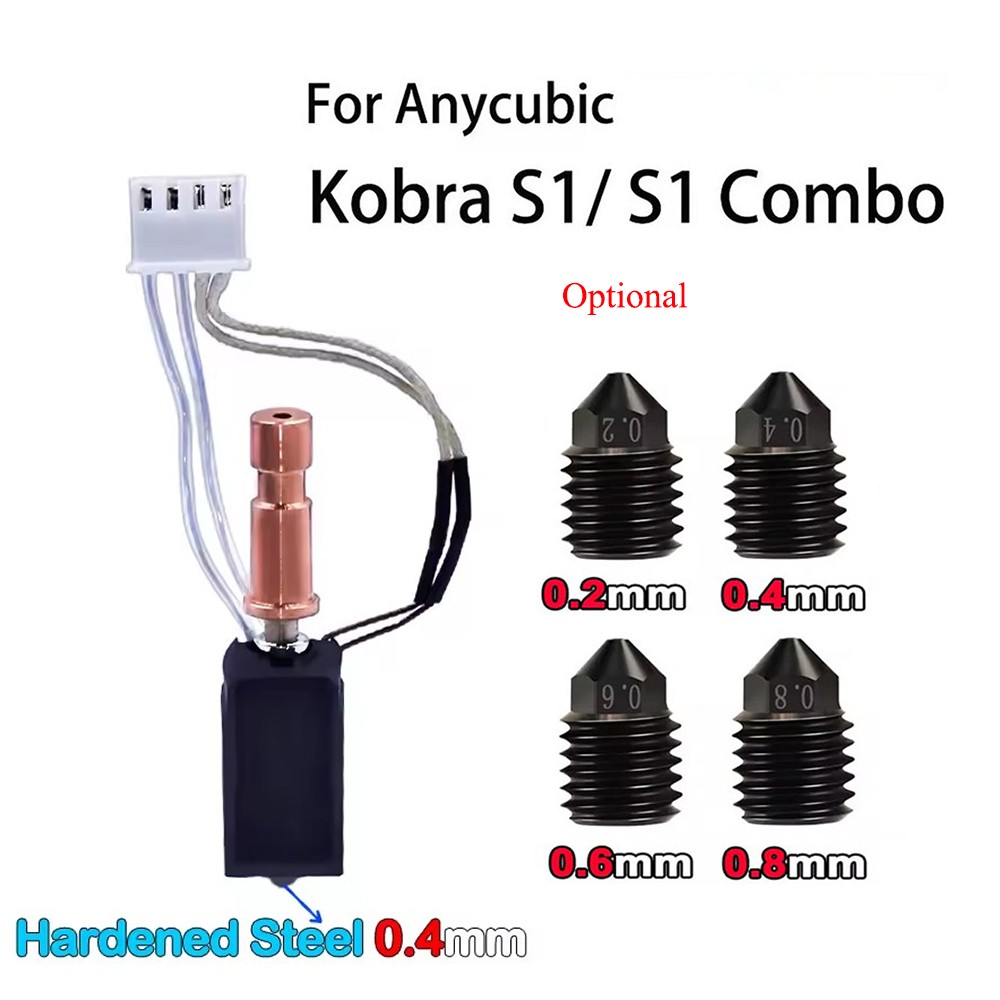 For Anycubic Kobra S1/S1 Combo 3D Printer Extruder Upgrade Ceramic Hotend/Nozzle