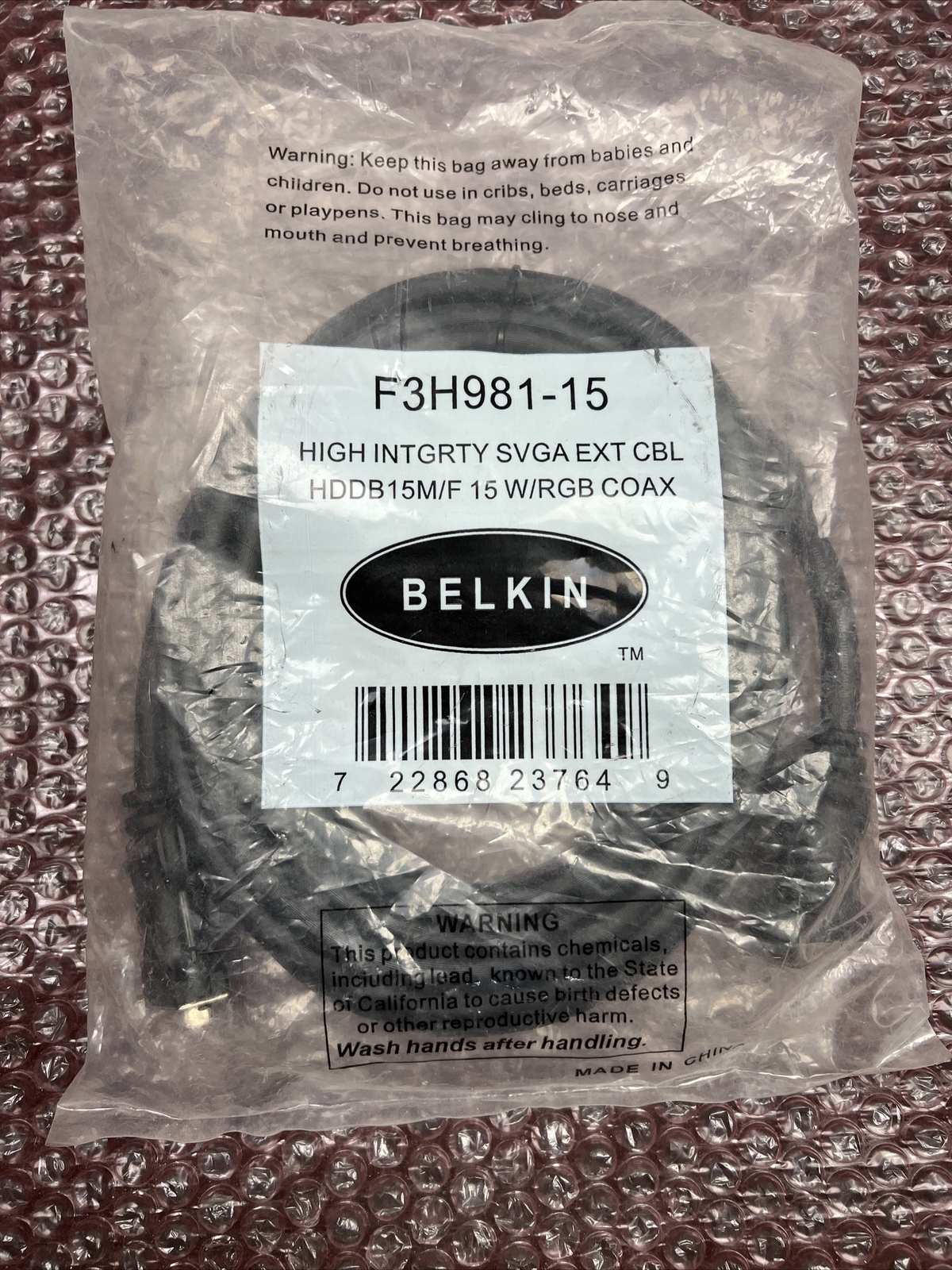 New BELKIN F3H981-15 15FT VGA/SVGA Monitor Extension