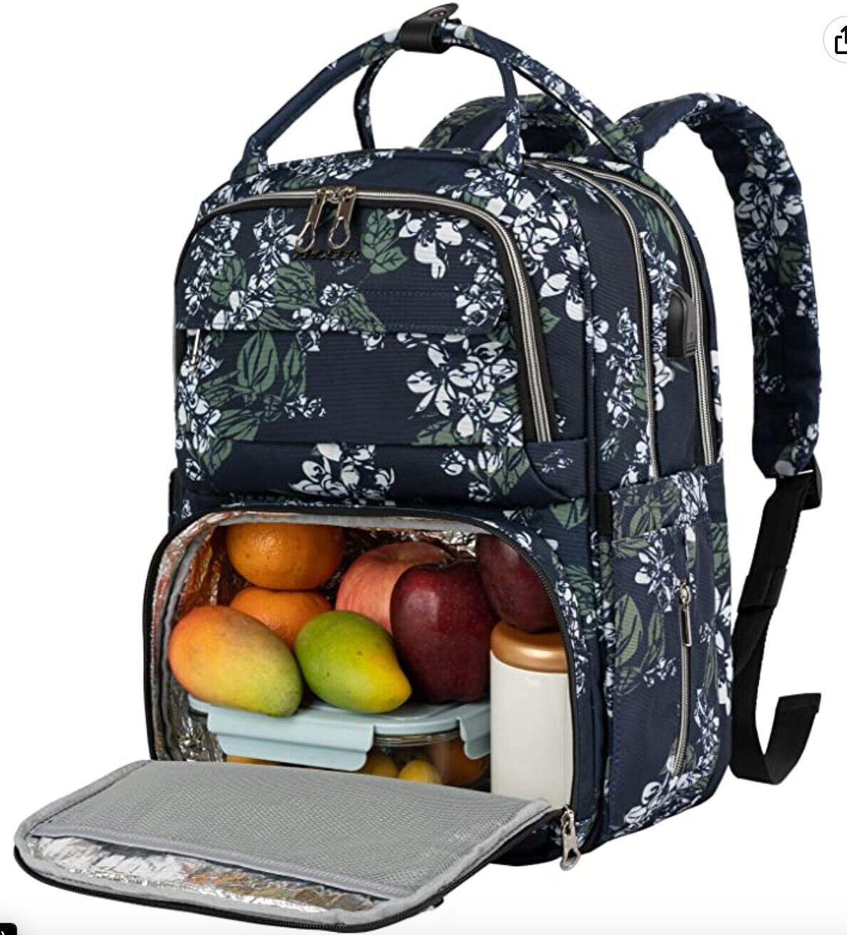 KROSER Lunch Backpack 15.6 in. Laptop Backpack with USB Port & Insulated Cooler
