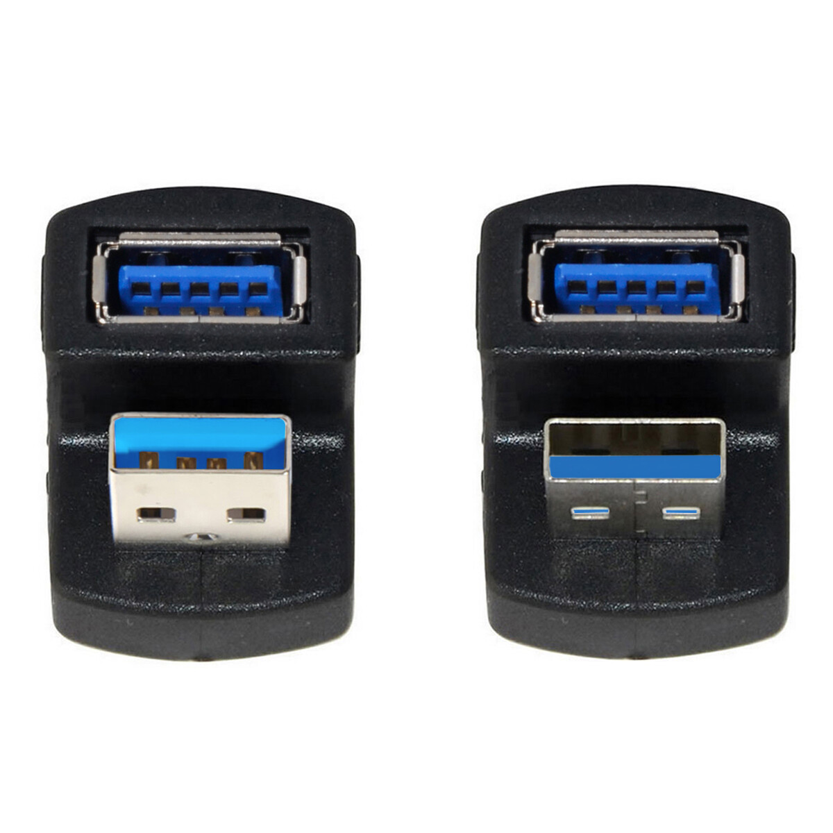 Cablecy  1Set Up Down Angled USB 3.0 Adapter A Male Female Extension 180 Degree