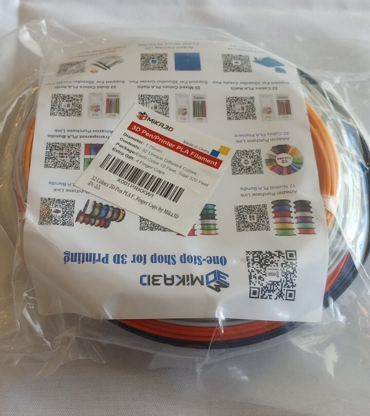 Mika3D 3D Pen/Printer PLA Filament Refills 32 Colors 1.75 mm 10 Feet Each 320' 