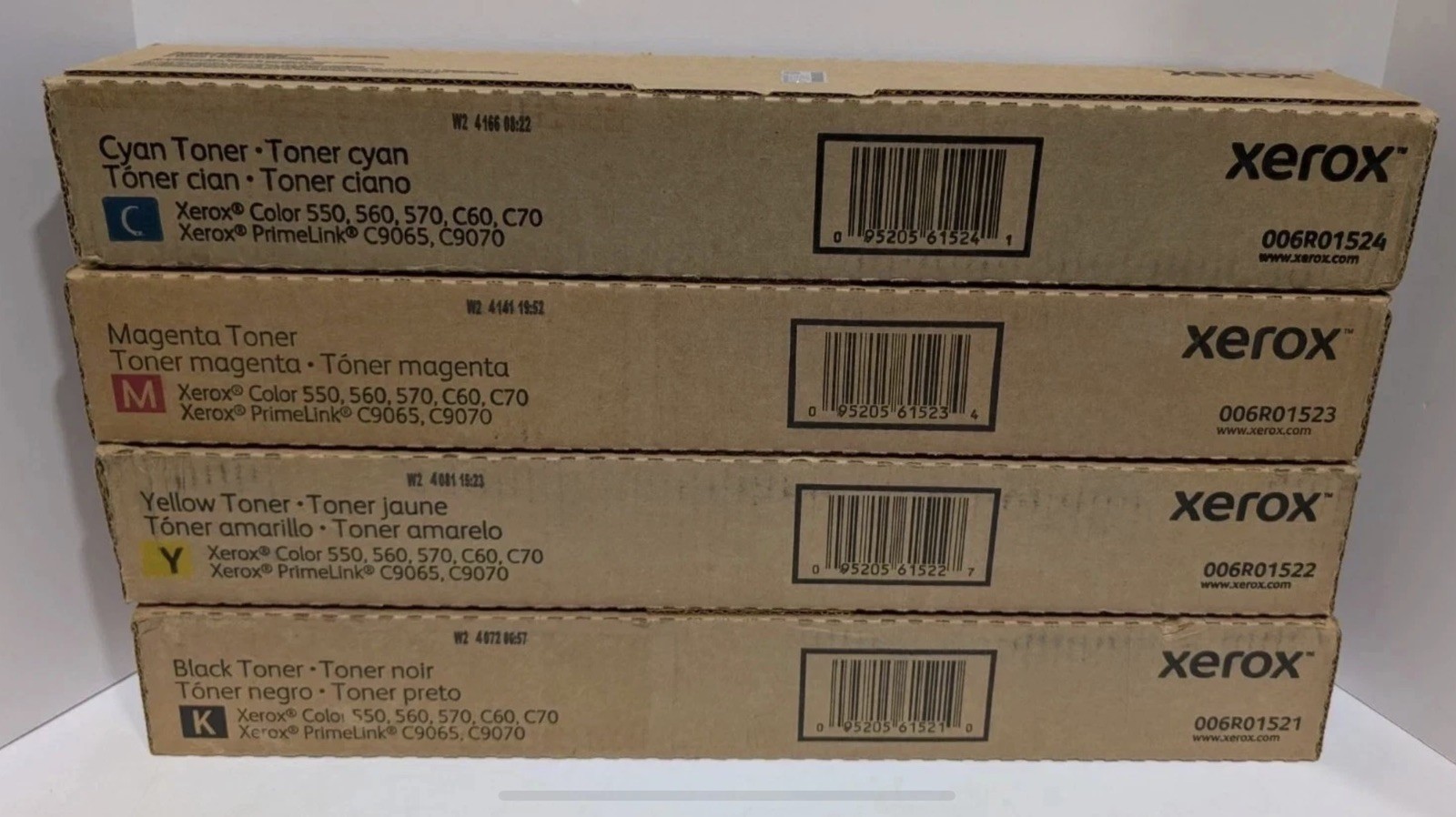  New Xerox Genuine Toner Set C70 550 CMYK Cyan Magenta Yellow Black 550 560