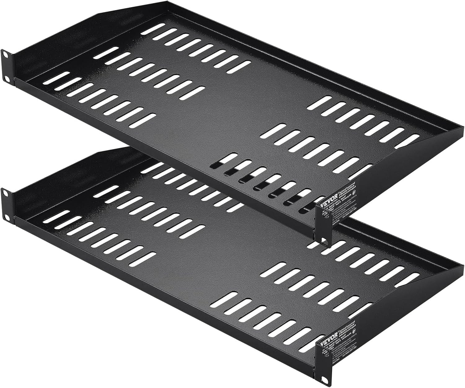 2PCS 1U Server Rack Shelf, Universal Vented Rack Mount Cantilever Tray for 19 In
