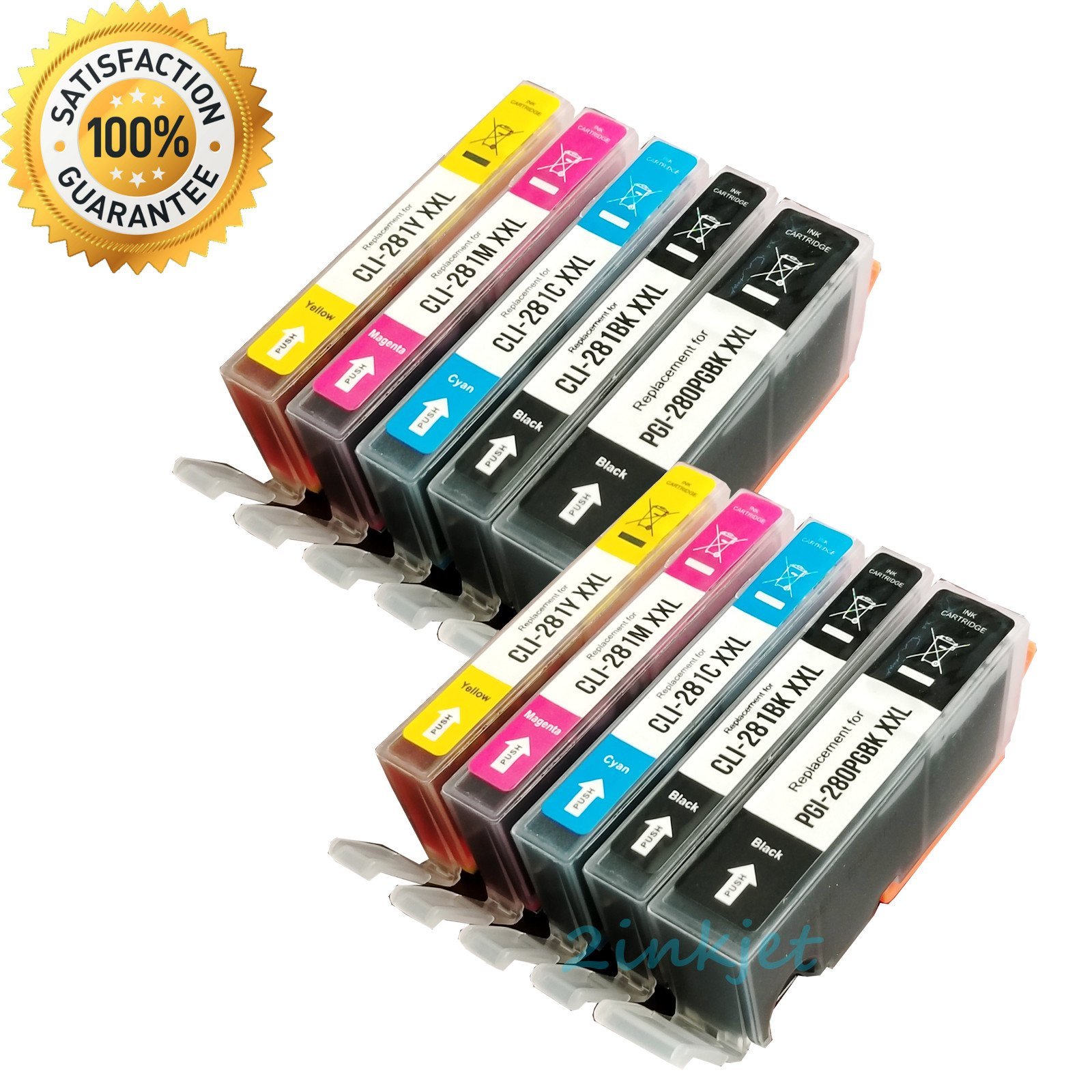 10 PK PGI-280 XXL CLI-281 XXL Ink Cartridge for Canon PIXMA TR7520 TR8520 TS6120