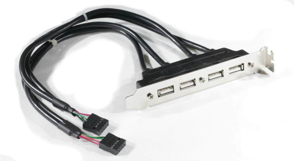 Dual 9 Pin Motherboard Header 4 USB 2.0 Port Cable Rear Bracket Intel Expansion 