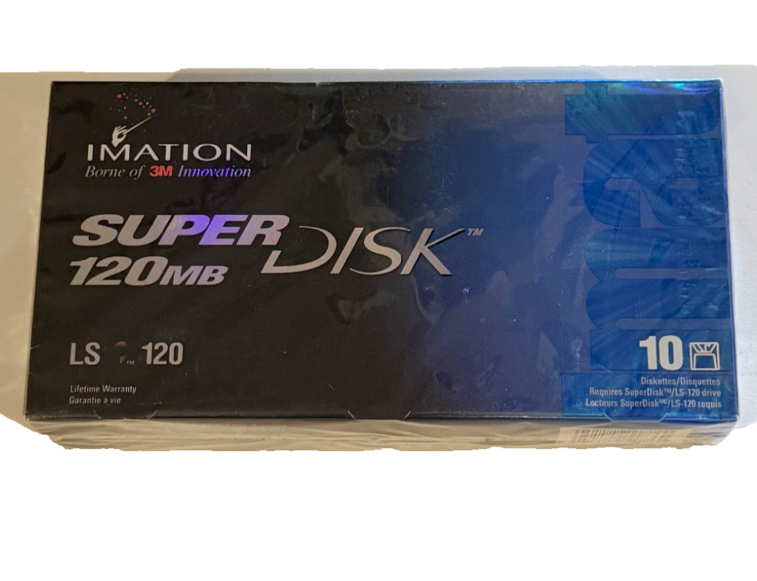 NEW Imation SuperDisk LS-120 120MB 10 Disks Factory Sealed