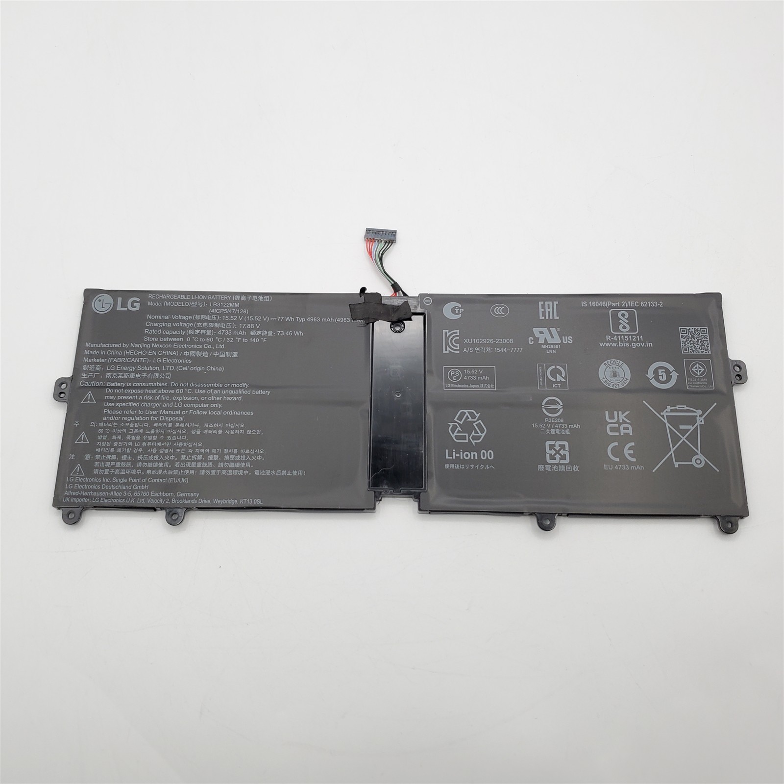 Genuine OEM LG Gram 16 17 Laptop Battery 15.52V 77Wh LB3122MM