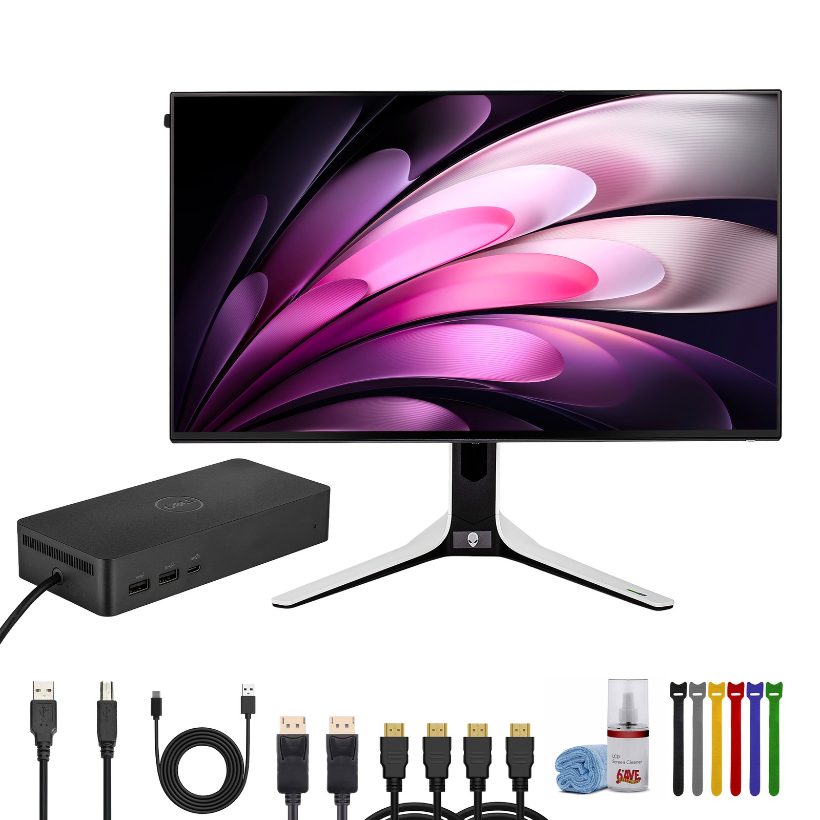 Alienware 27" 1440p 280Hz Monitor, Dell Universal Dock, 6ft Gold Plated Cable