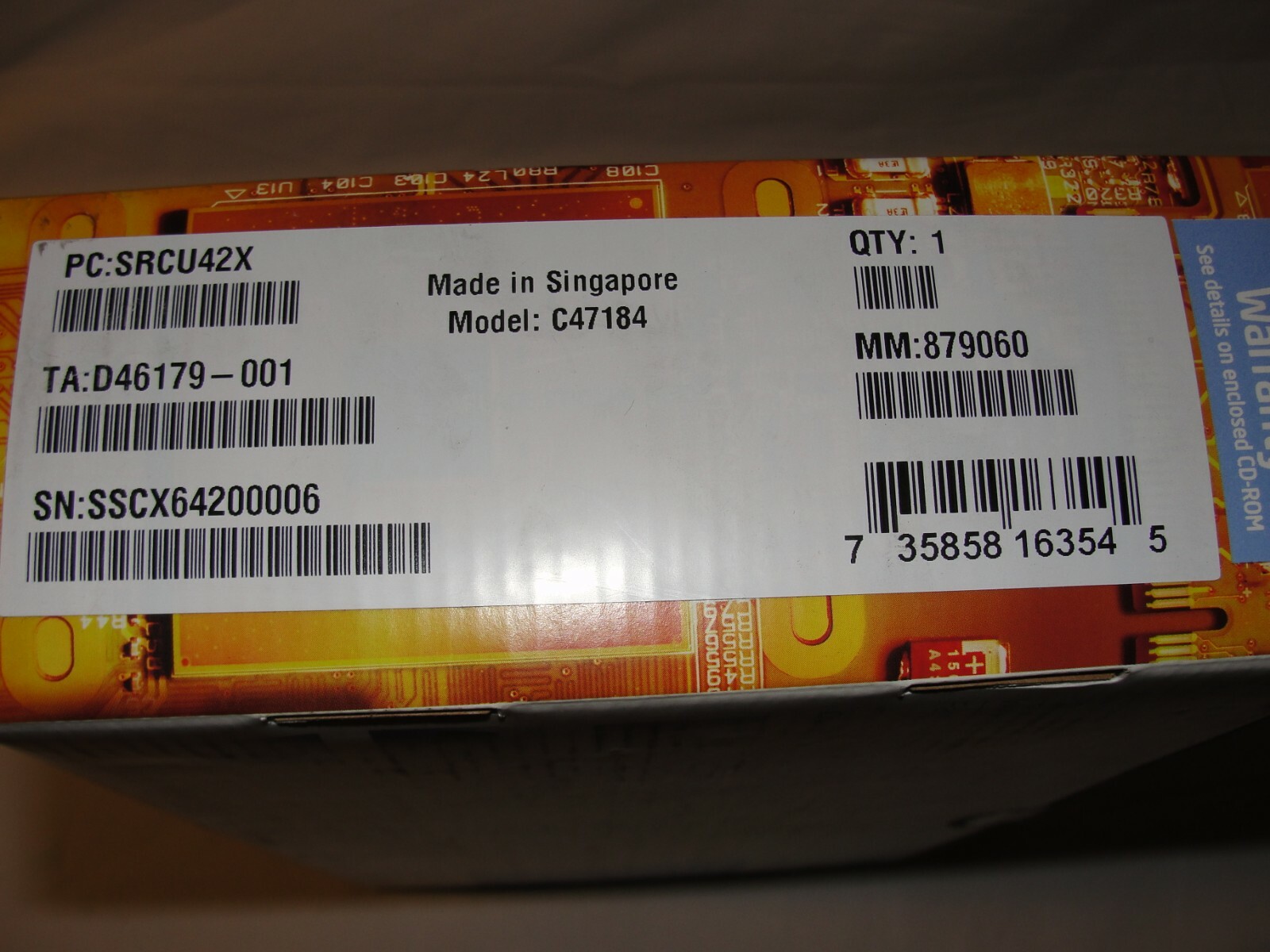 Intel SRCU42X  Dual Channel Ultra320 SCSI  PCI-X RAID Controller 