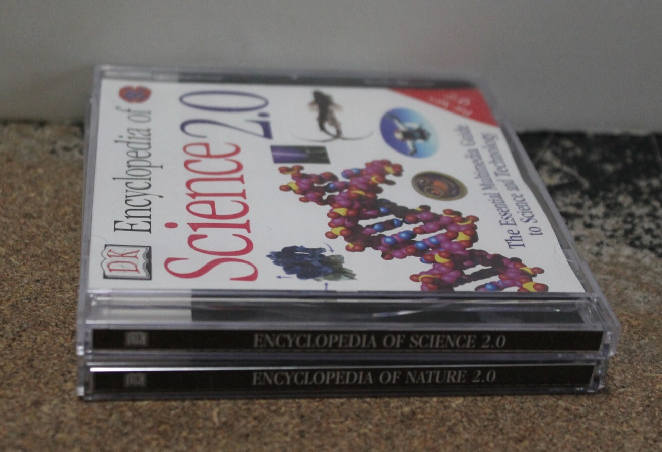 DK Encyclopedia--Science 2.0 & Nature 2.0, for ages 9 and up (vintage CD ROM)