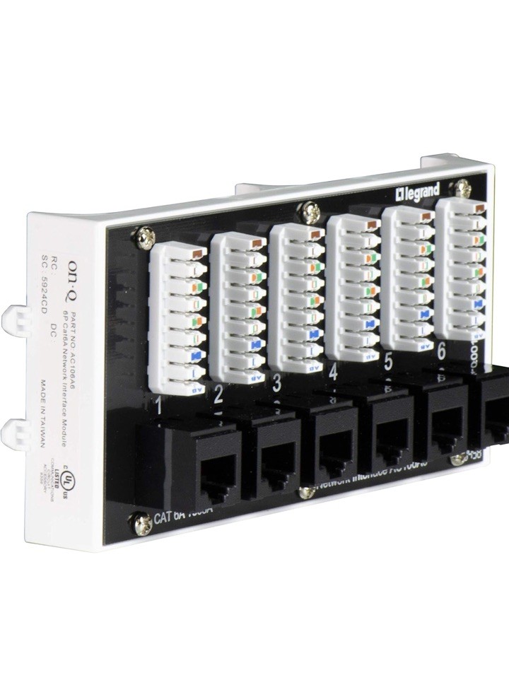 Legrand Onq Home Theater Patch Panel 6 Port Interface Module Cat 6a Network &1