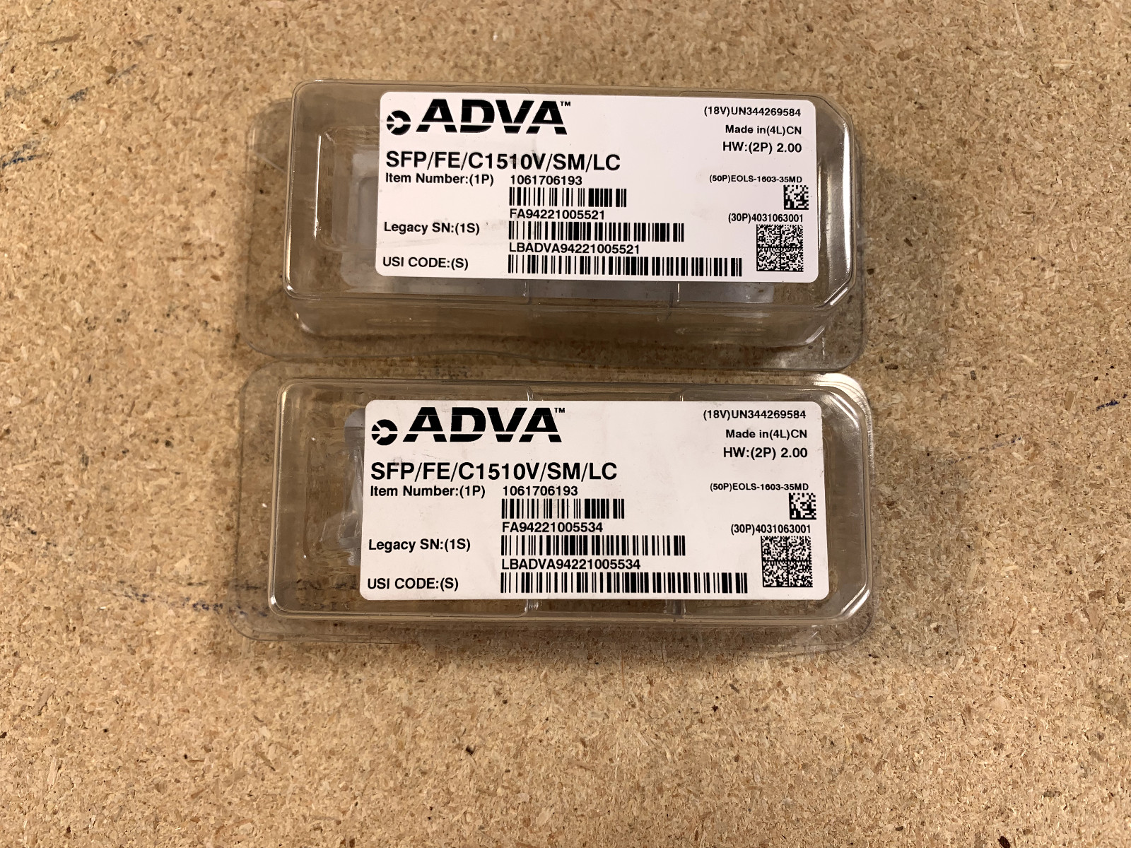 2PK ADVA 1061706193 2.00 SPF/FE/C1510V/SM/LC Transceiver (2 Pack)