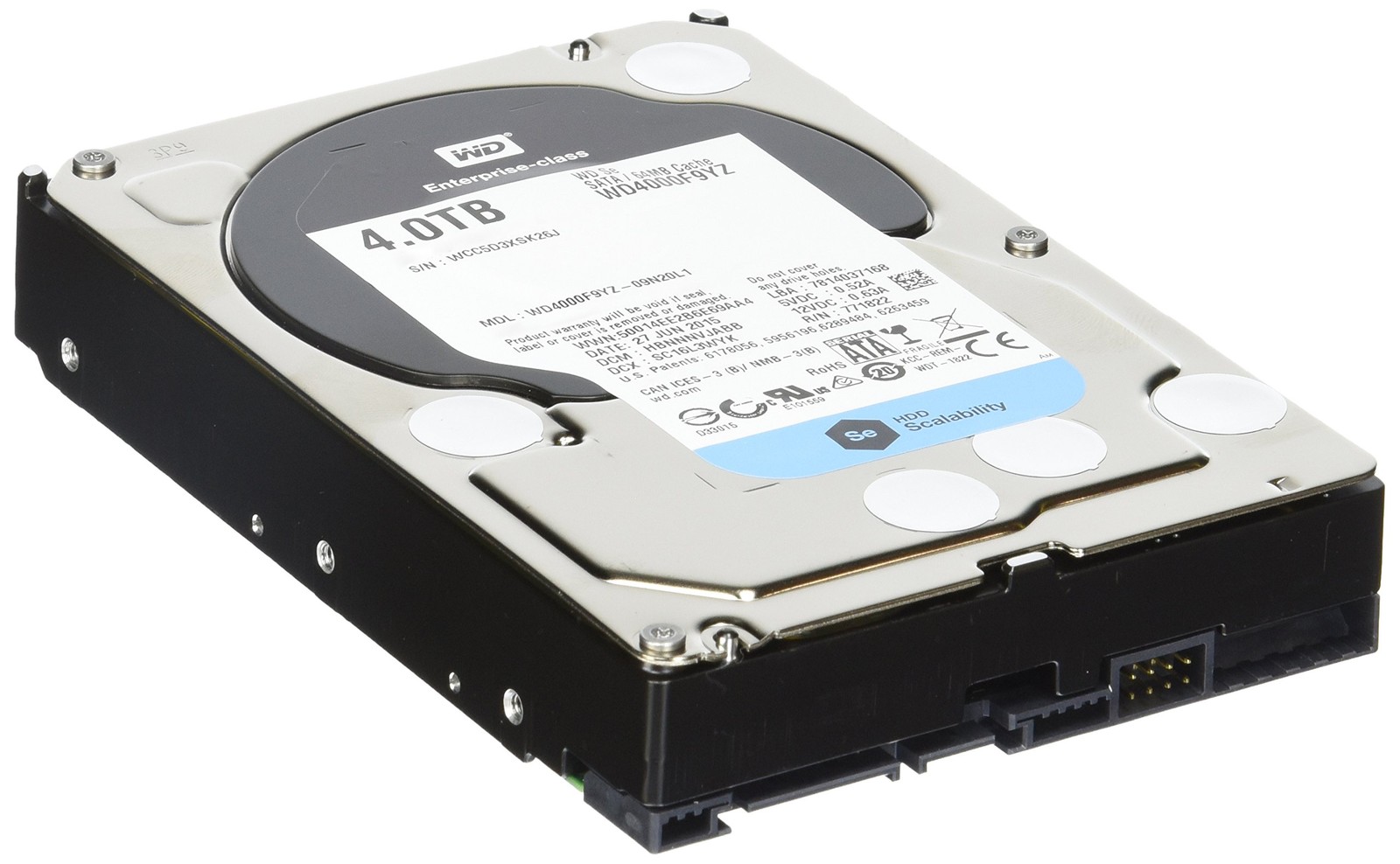 WD SE 4TB Datacenter Hard Disk Drive 7200 RPM SATA 6 Gb/s 64MB Cache 3.5 Inch