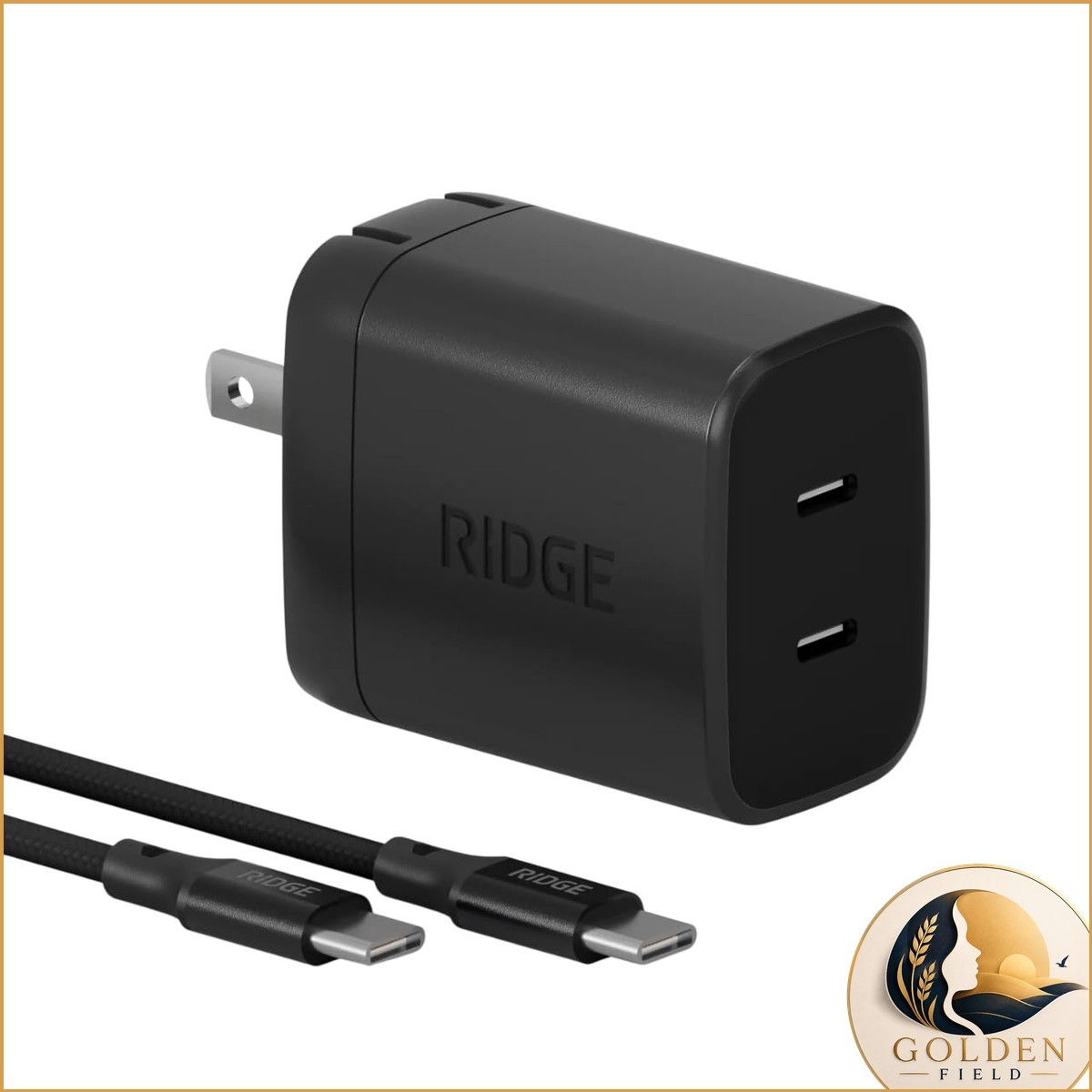Ridge Ridge 45W Charger Power Bank, Dual USB-C Ports - Matte Black A0860-101