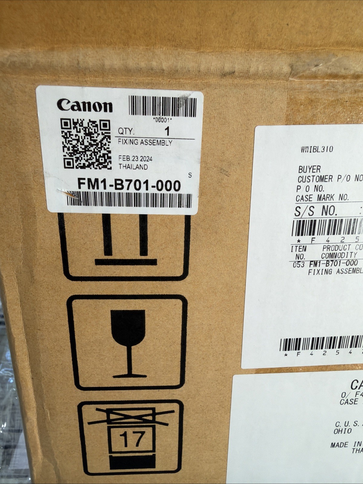 Canon FM1-B701-000  Fixing Unit Open Box Sealed new