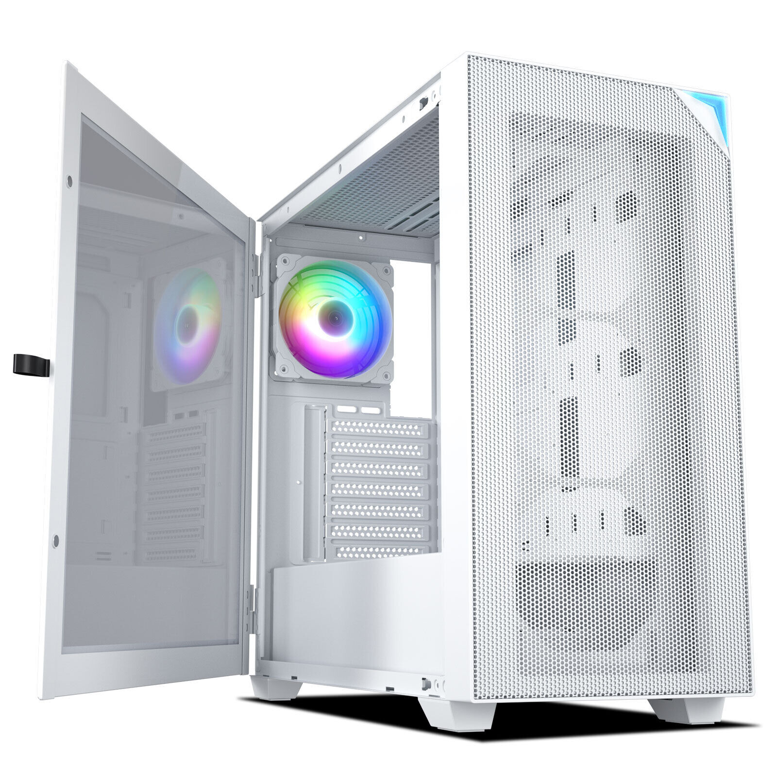 Vetroo AL800 White Mesh E-ATX Full Tower PC Gaming Case 4mm Tempered Glass
