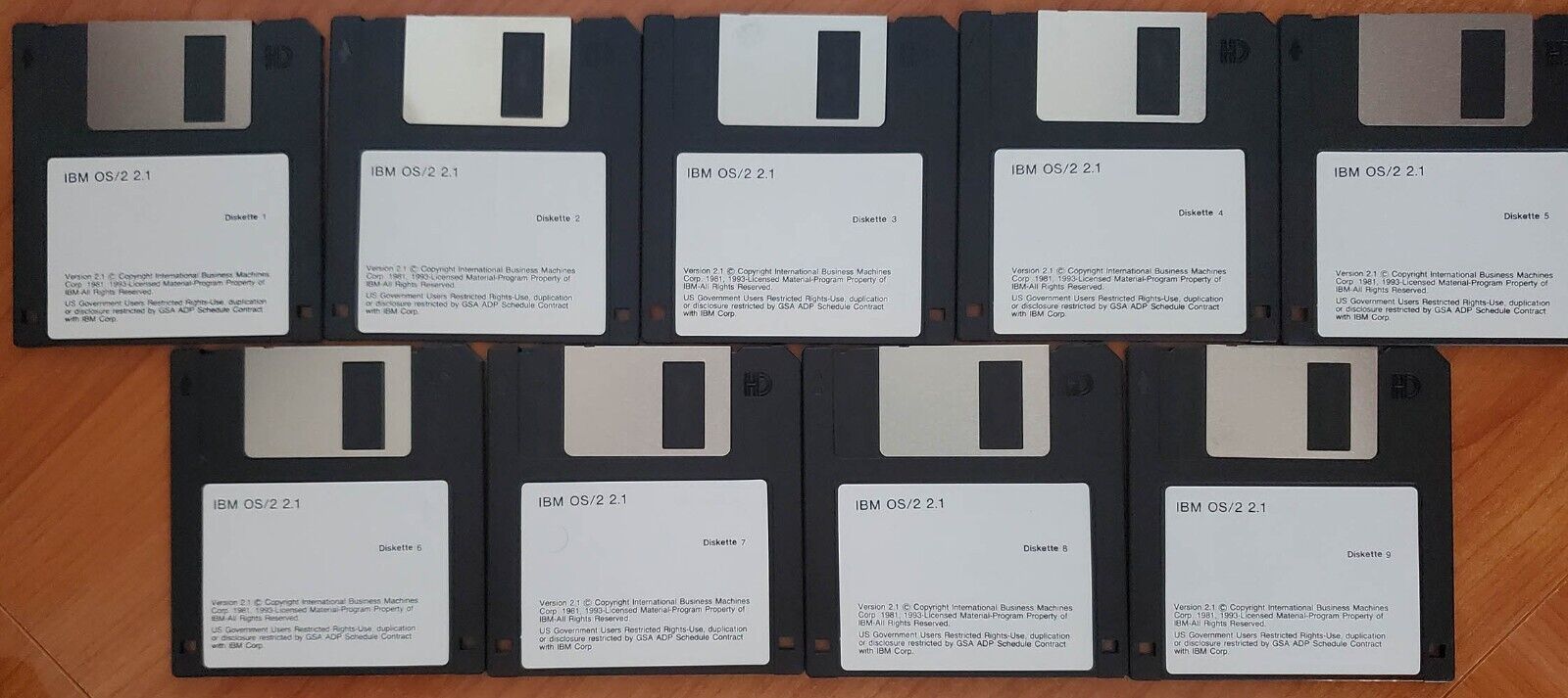 Vintage IBM Operating System OS/2 Version 2.1 - Set of 19  3.5\