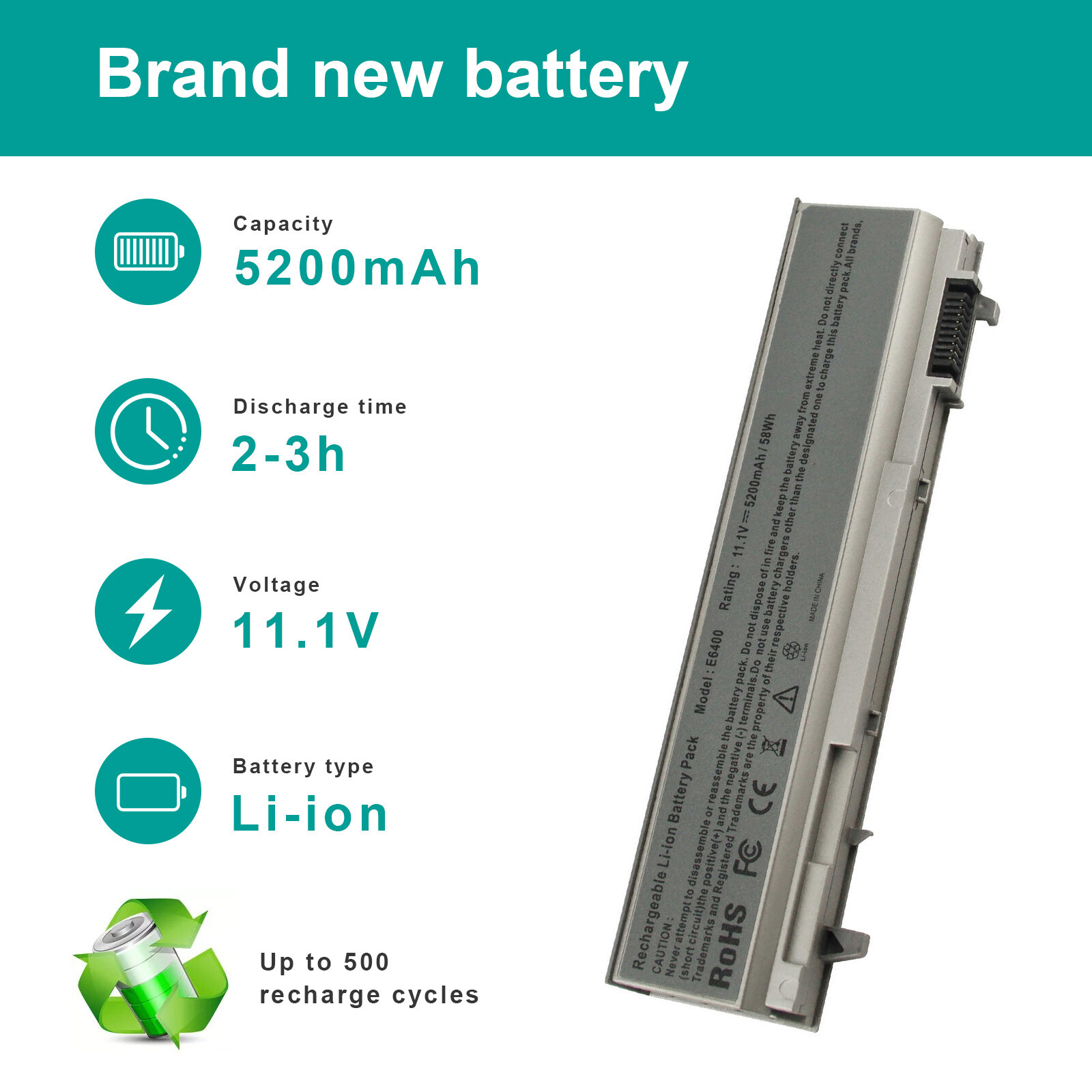 6/9 Cell Battery For Dell Latitude E6400 E6410 E6500 E6510 KY477 PT434 W1193