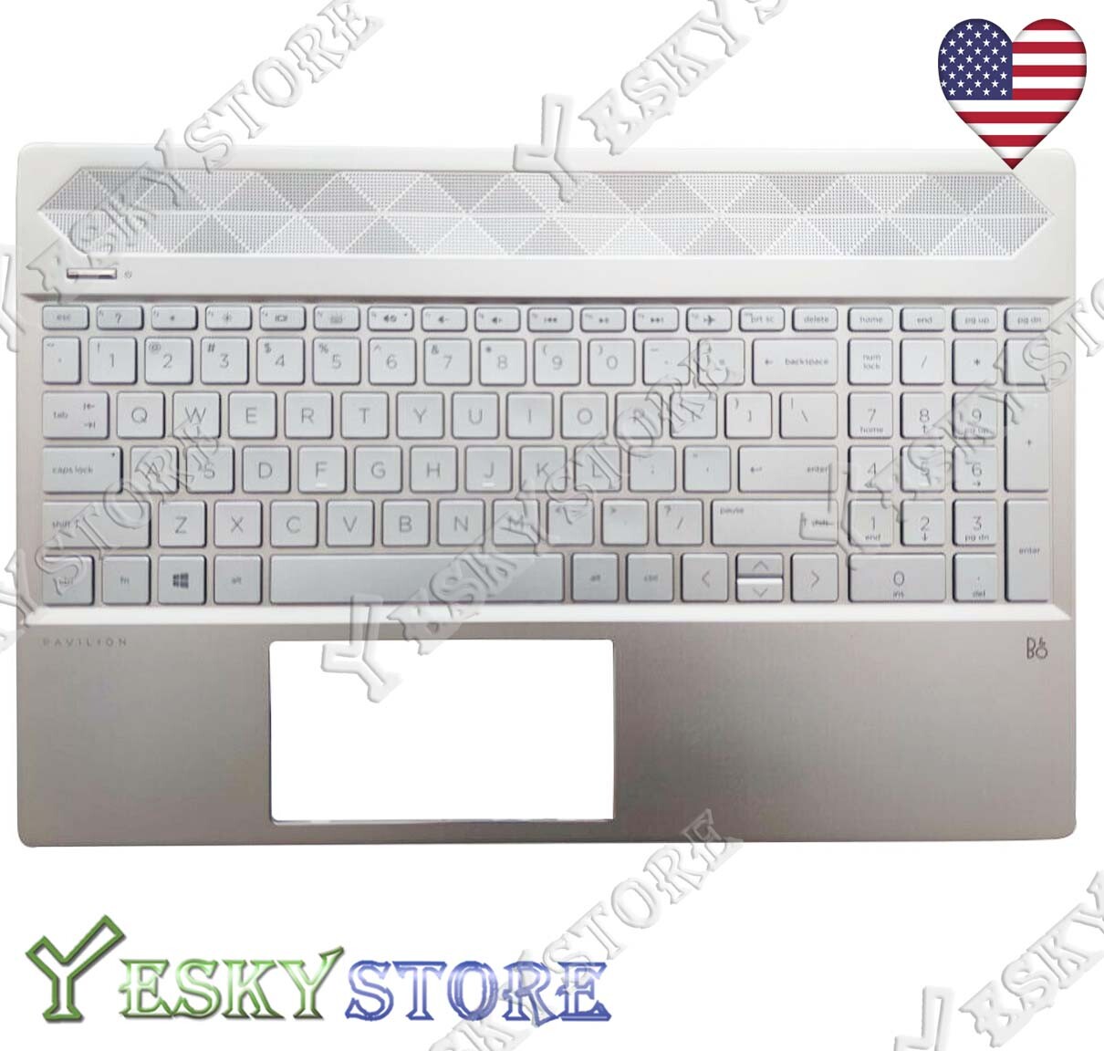 New HP Pavilion 15CS 15-cw1095nr 15.6" Upper Case Palmrest Keyboard L24752-001