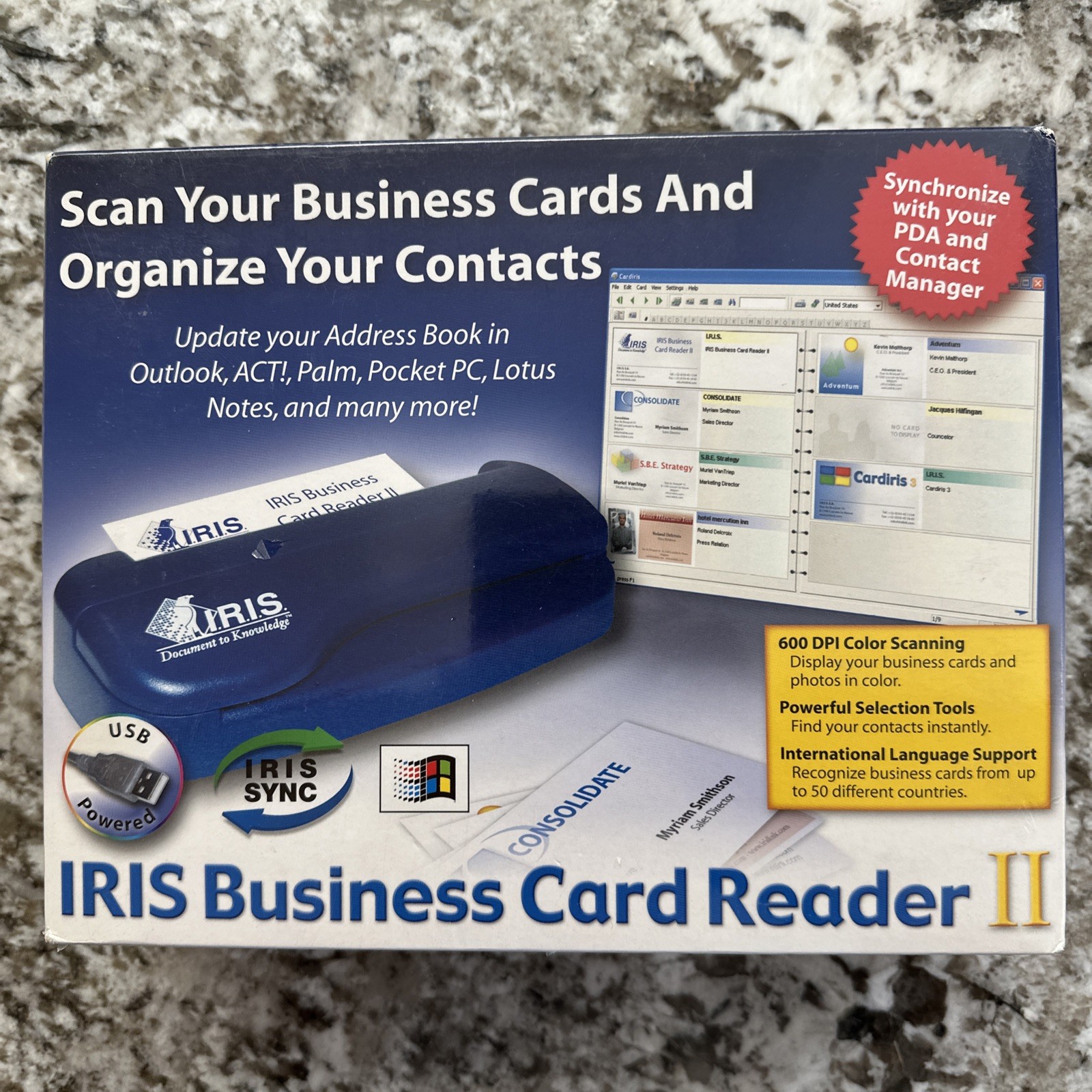 IRIS Business Card Reader II Contact Scanner PDA New Sealed NIB Vintage Tech