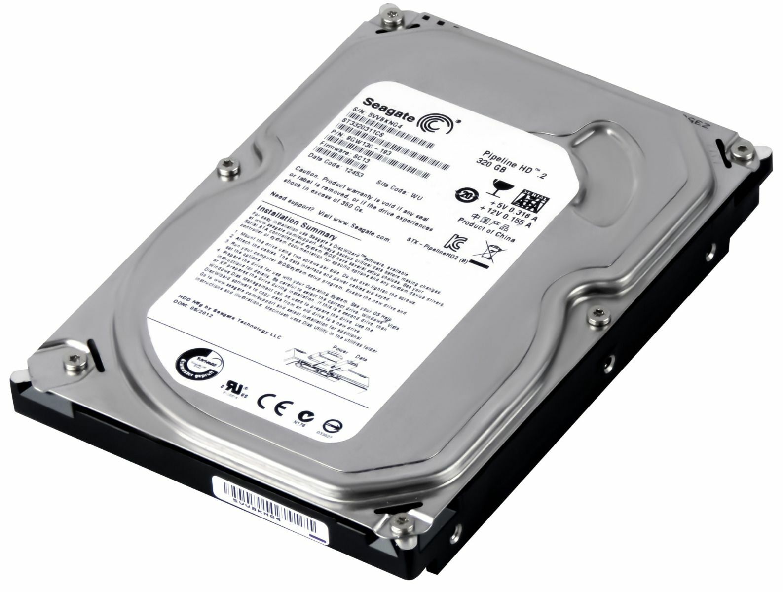 HARD DRIVE SEAGATE PIPELINE HD.2 ST3320311CS 320GB 5.9K 8MB SATA II 3.5''