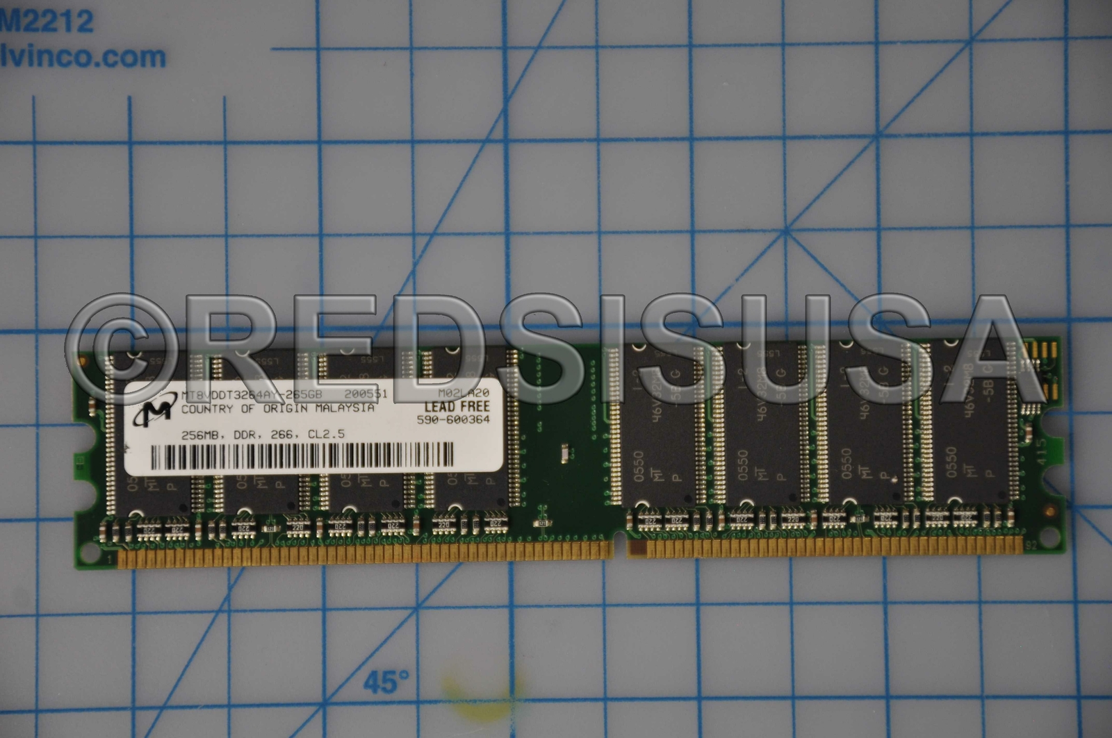 Micron 256Mb Desktop Dimm Ddr Pc2100 Unbuf 2.5V 1Rx8 184P MT8VDDT3264AY-265GB