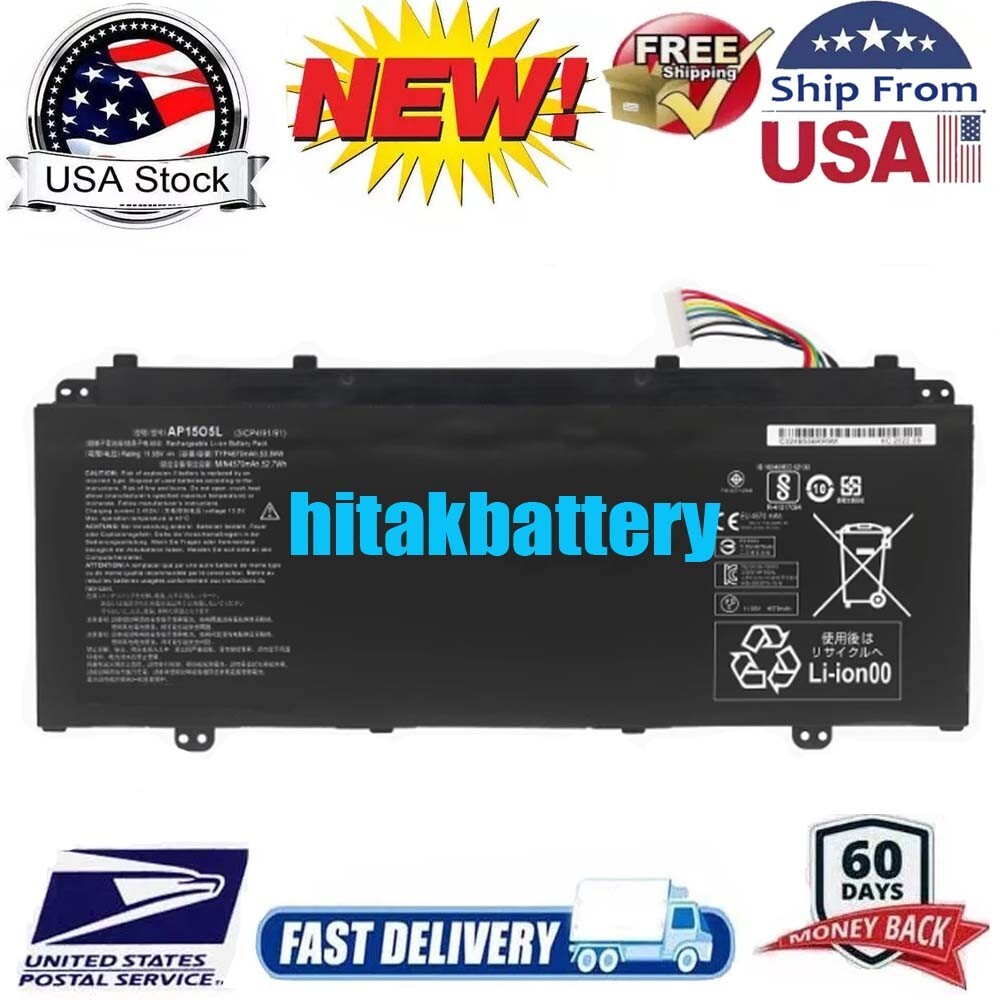 AP15O5L Battery for Acer Aspire S5-371T AP1503K AP15O3K 3ICP4/91/91 KT.00305.001