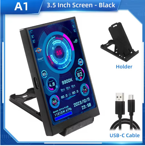 TURZX 3.5/5 Inch IPS USB Secondary Display CPU GPU RAM Monitor Windows