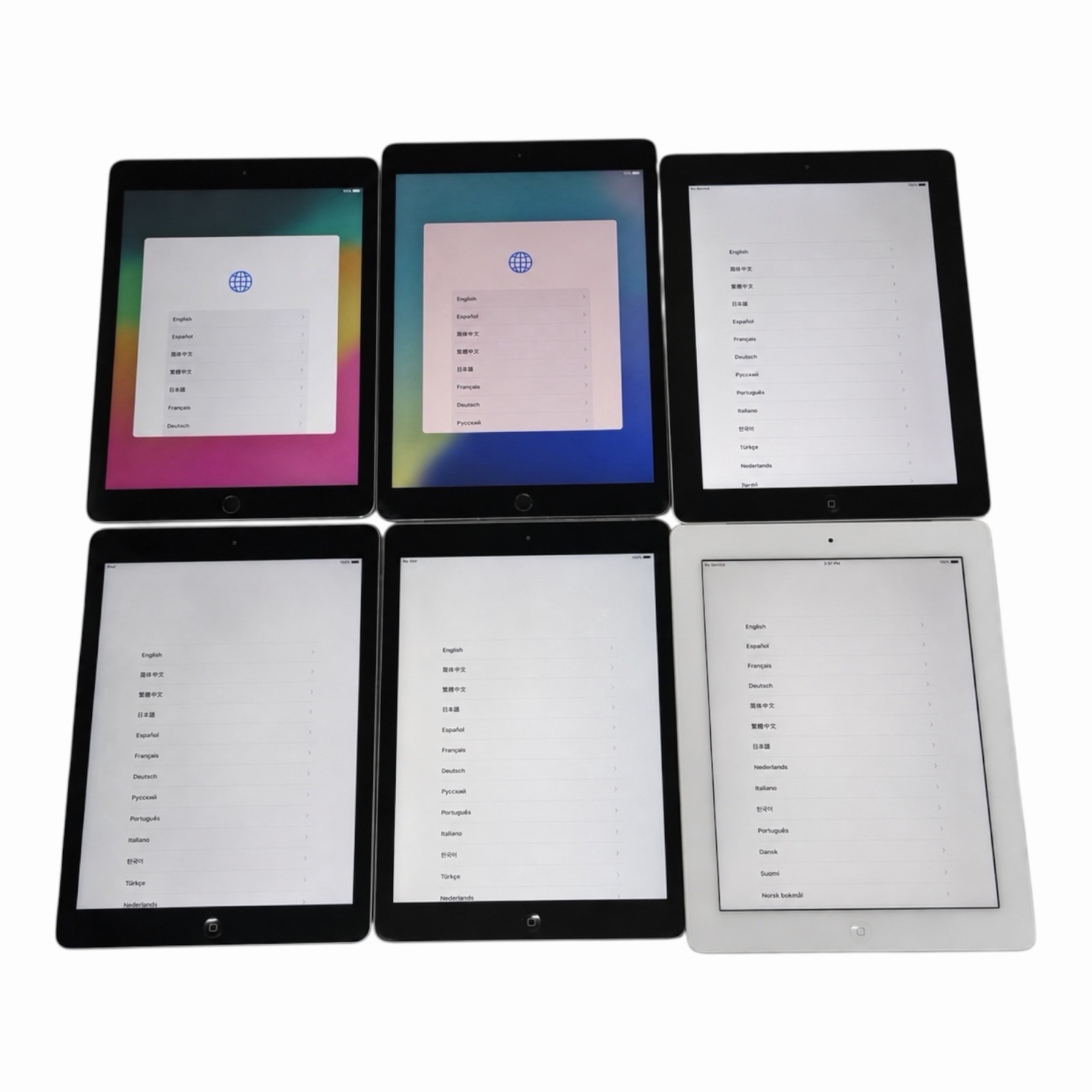 Apple iPads Mixed Models Air 1st Gen, 4th, 6th, 7th Gen WiFi SEE DETAIL Lot Of 6
