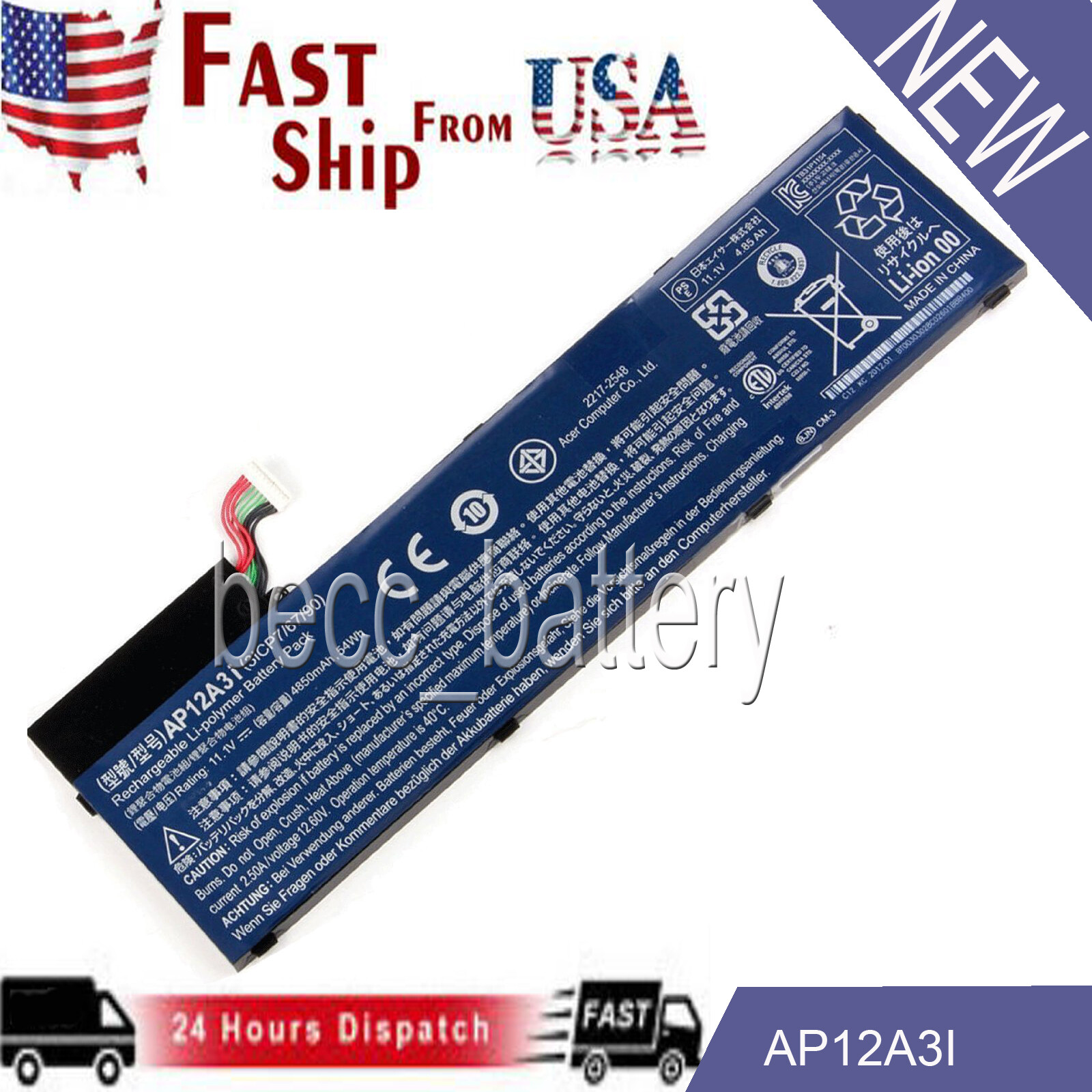 For AP12A3i AP12A31 M5 M3-581TG AP12A4i MA50 Q5LJ1 Laptop Battery