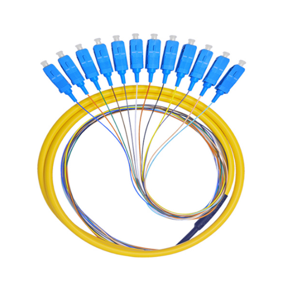 Lot of 2 12 Fibers SC/UPC 9/125 Singlemode Fiber Optic Pigtail 0.9mm,1.2M