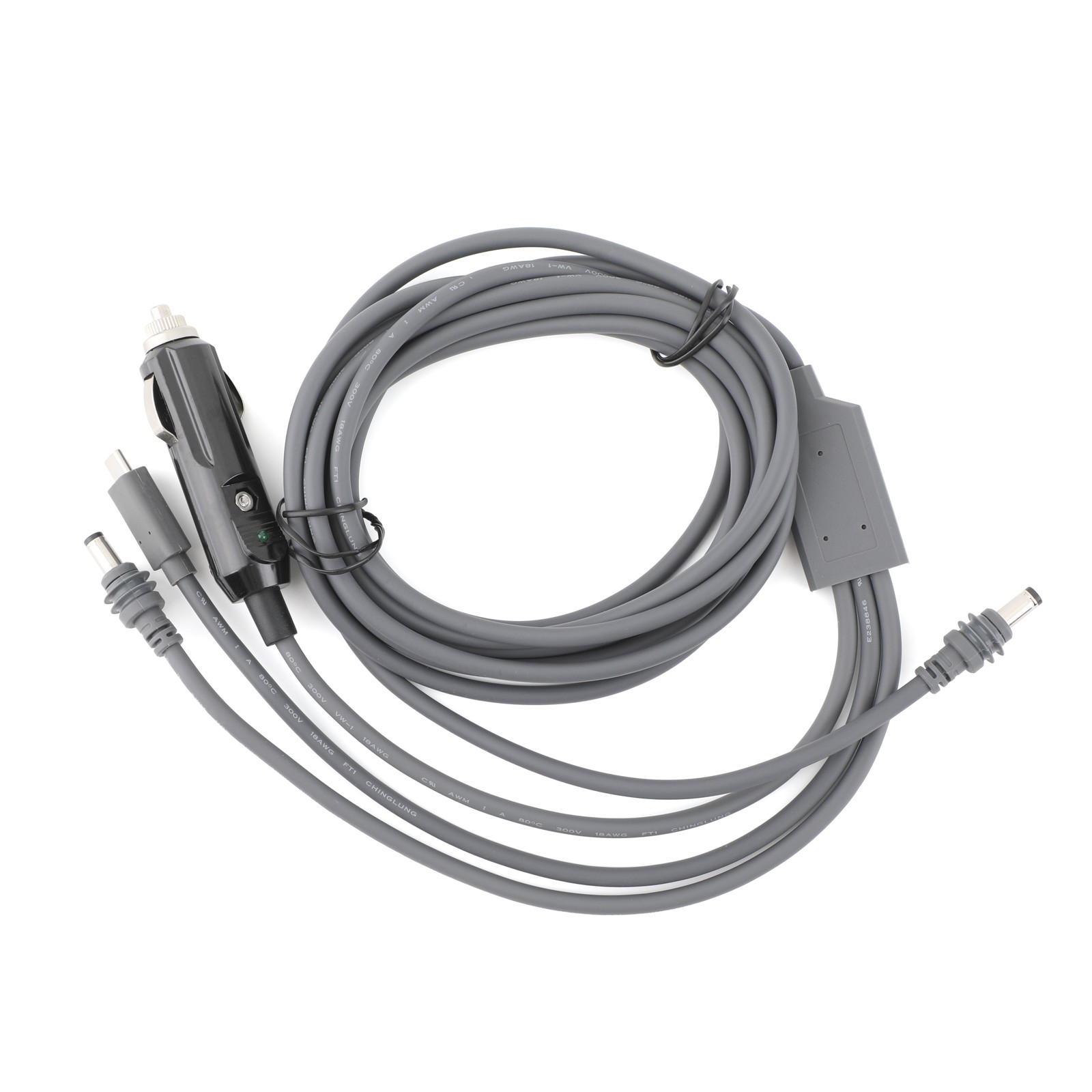 For Starlink Mini 3 in 1 Car Charger/Type-C/DC to Mini DC Power Cable 2m