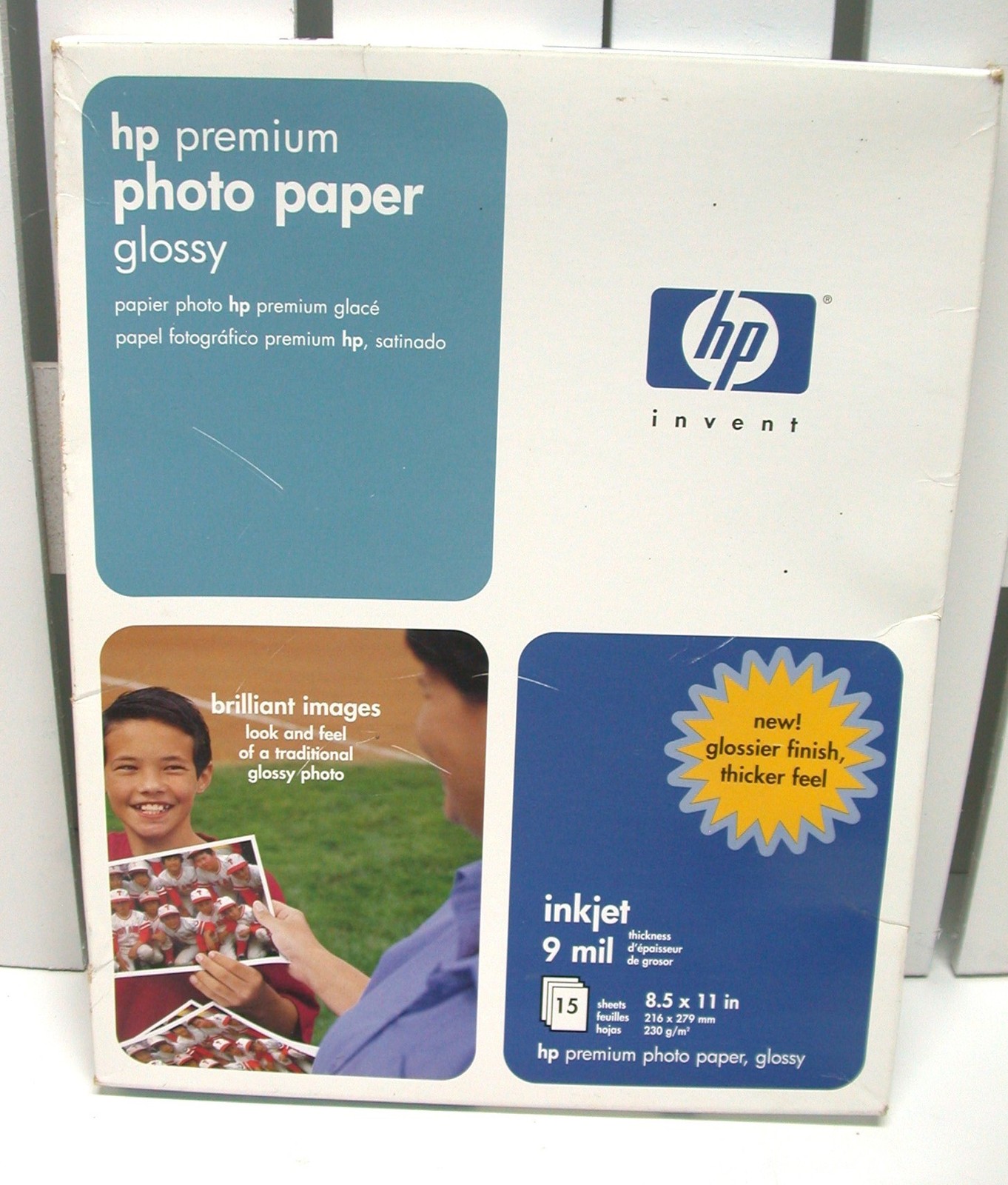 (1) Box HP Premium Photo Paper 9 mil Glossy 8-1/2 x 11 ~ C6039A ~ 15 Sheets NEW