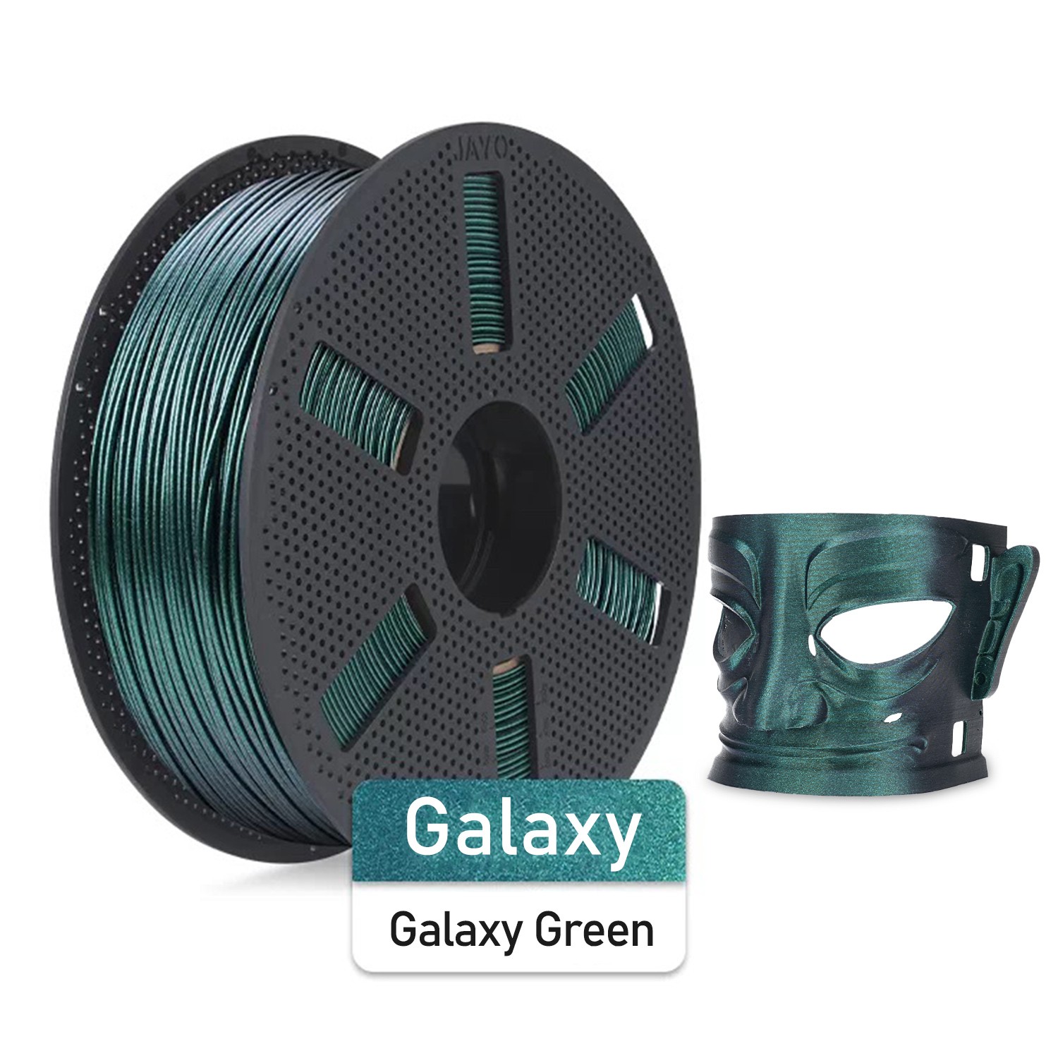JAYO 1.1KG PLA Galaxy Green Filament 1.75mm Glitter Sparkle Twinkling No Tangle