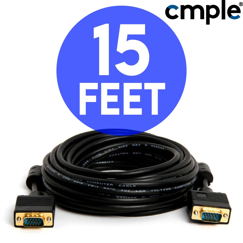 Super VGA SVGA Cable 1080p Male to Male Video Monitor Cord for DVR PC MAC Laptop