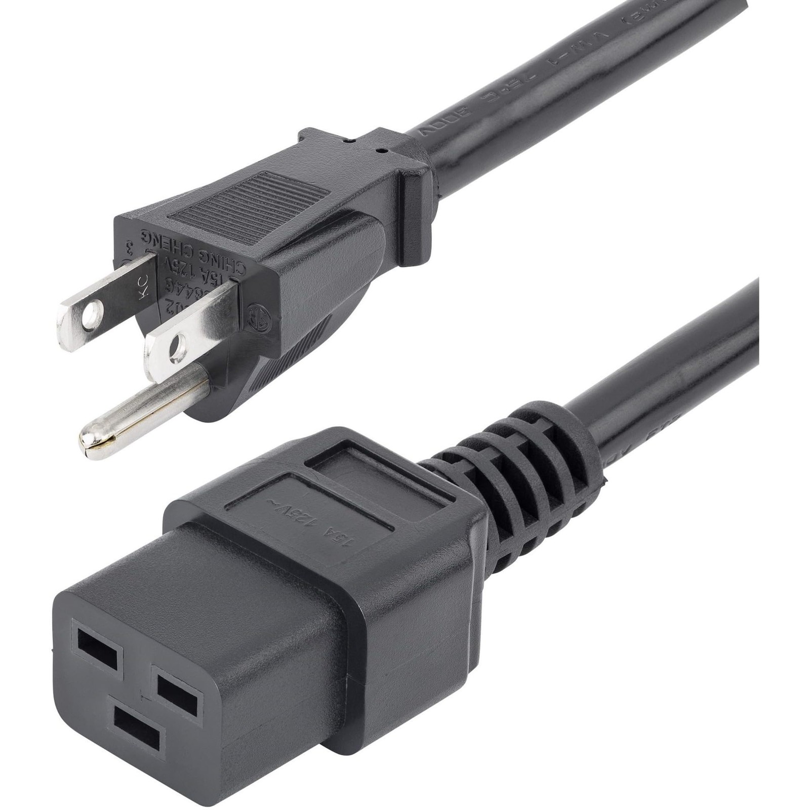 StarTech.com 10ft Heavy Duty Power Cord NEMA 5-15P to C19 15A 125V 14AWG