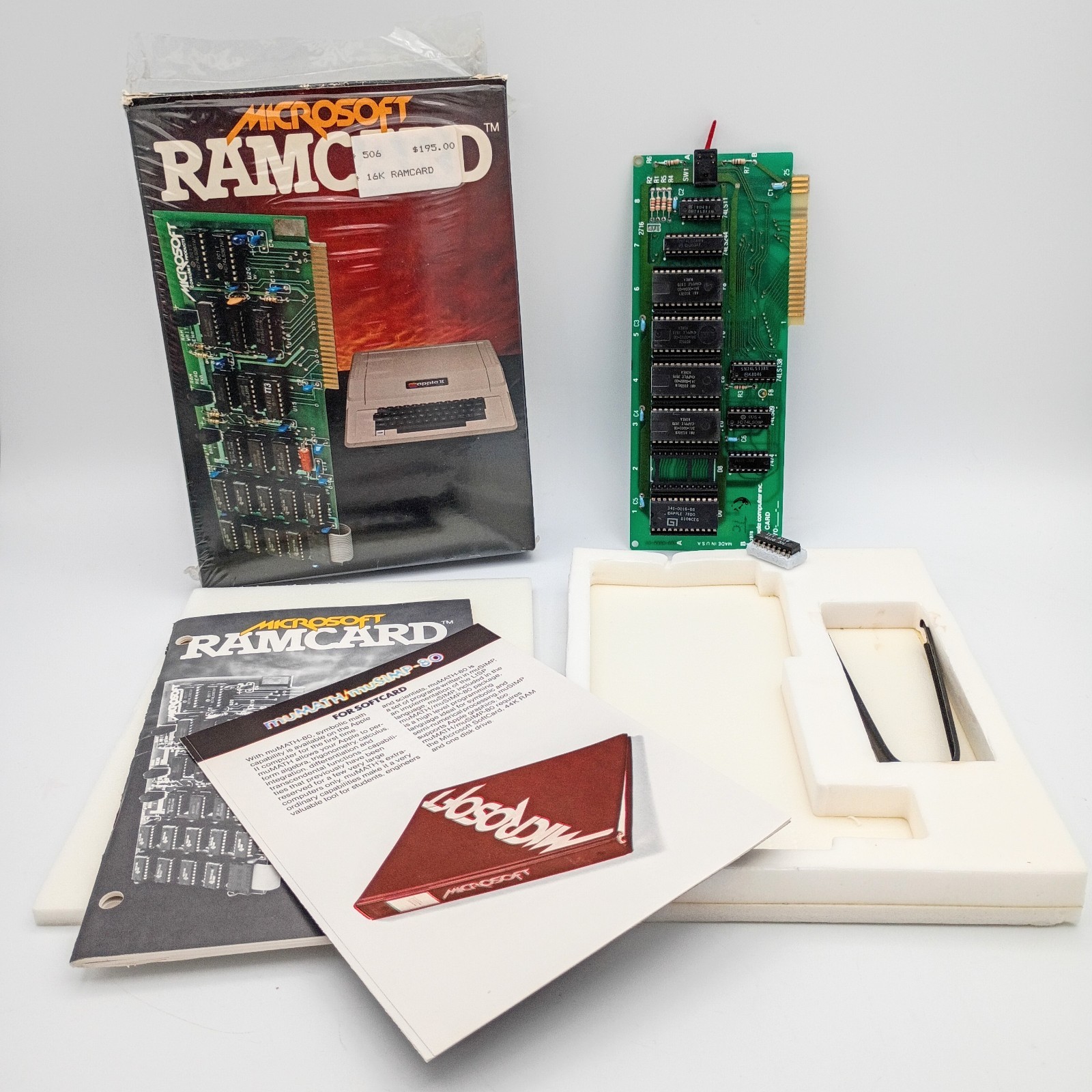 Apple II AppleSoft BASIC ROM Card For Parts With RARE Microsoft Ramcard BOX