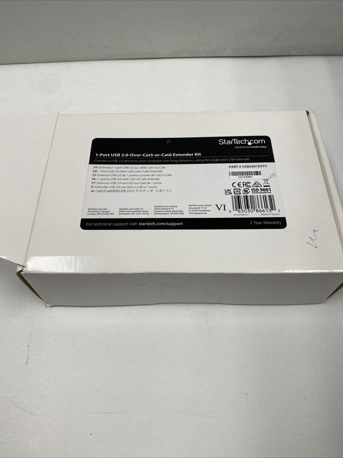 NEW StarTech.com 1 Port USB 2.0 Over Cat5/6 Extender Kit USB2001EXTV - 165f(50m)