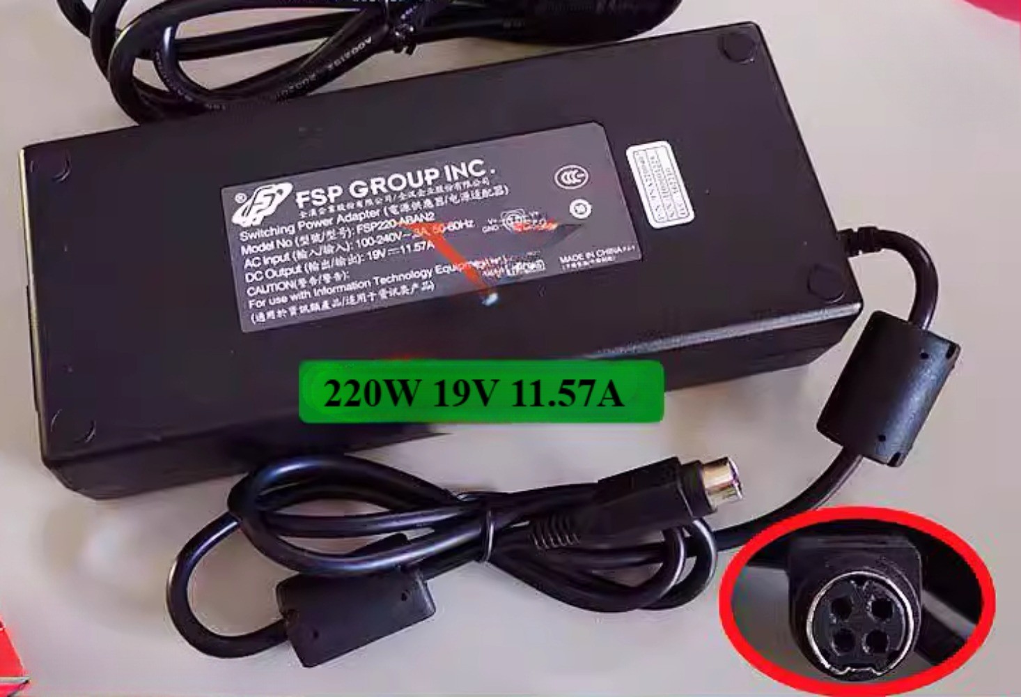 FSP AC Adapter 220W 19V 11.57A Charger FSP220-ABAN2 4 Hole Power Supply