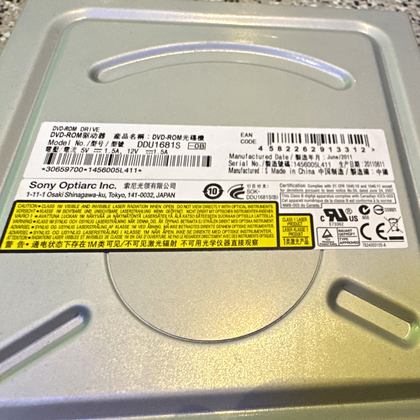 Sony Optiarc DDU1681S Internal Desktop DVD-ROM Drive