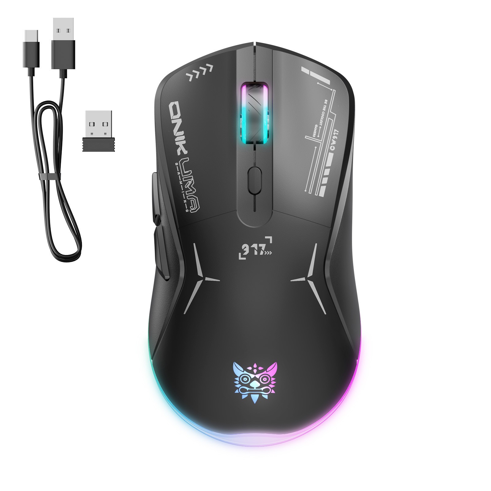 ONIKUMA CW917 RGB Gaming Mouse Wired 6 Buttons Adjustable DPI Ergonomic