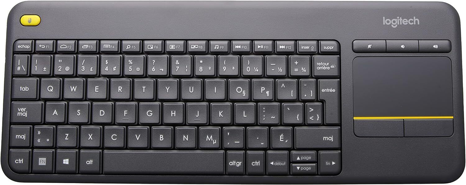 Logitech K400 Plus Wireless Touch Keyboard - Black (French Canadian Layout)